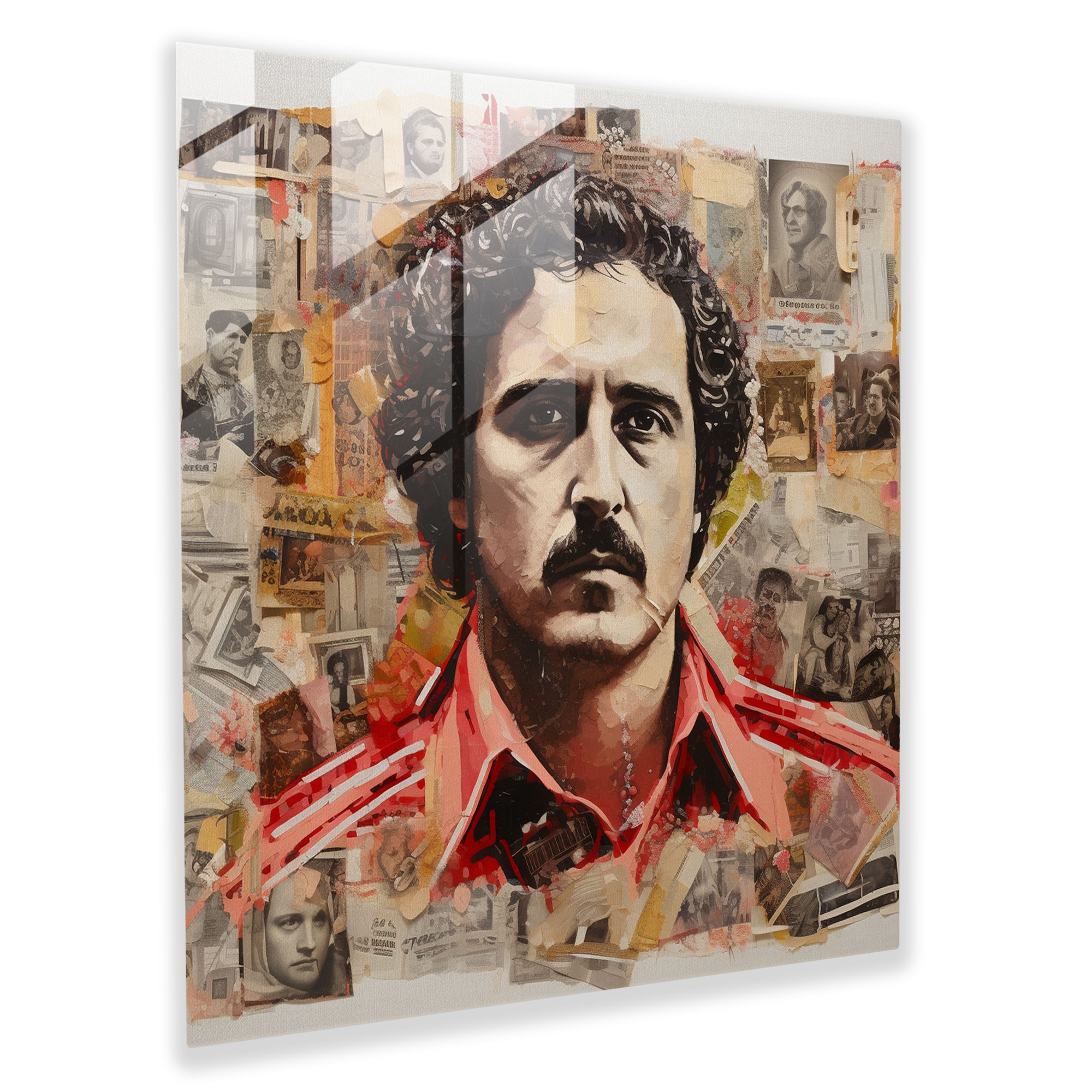 Pablo Escobar Glass Print - Pablo Escobar, Modern Art, Home Decoration, Wall Decoration