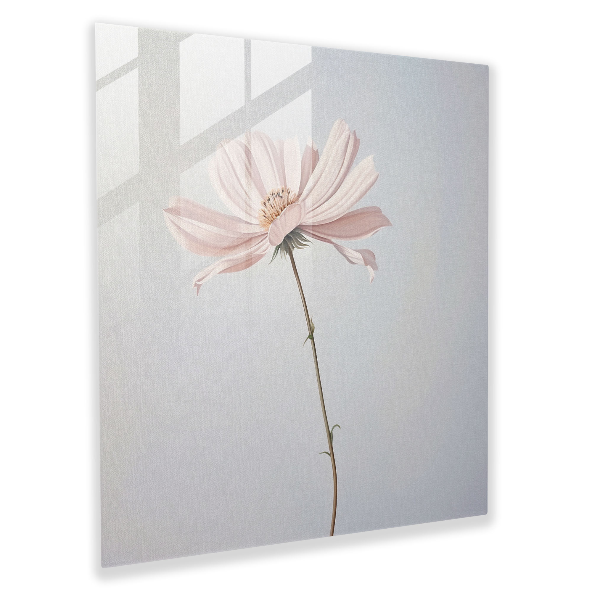 Simplicity Blooms Glass Print - Pastel, Glass Art, Soft Hues, Glass Wall Art