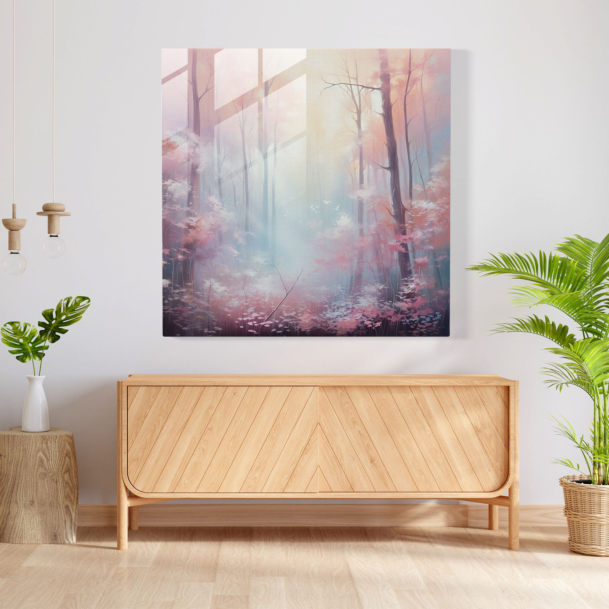 Enchanted Woods Glass Wall Art - Pastel, Pastel, Wall Decoration, Glass Print