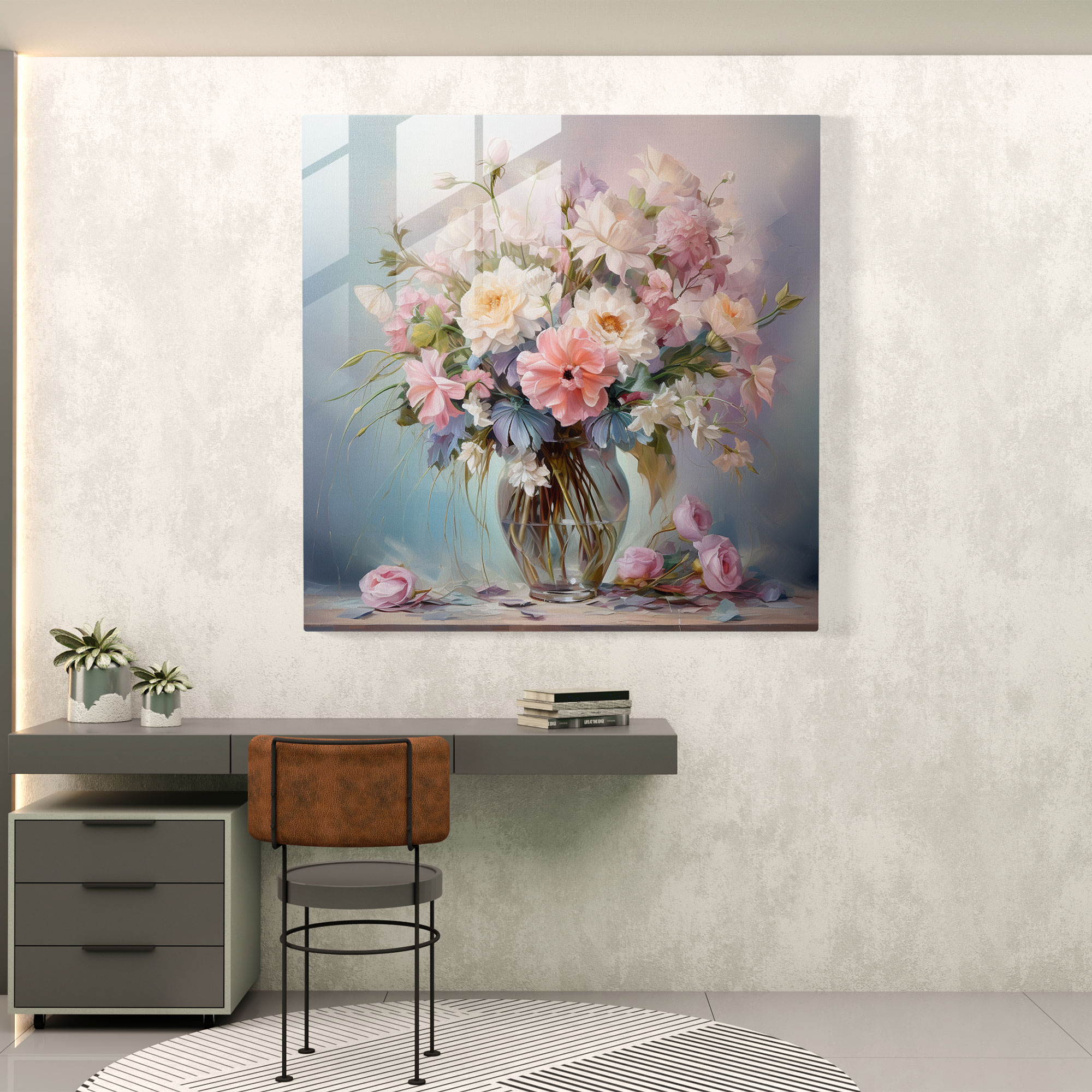 Pastel Dreams Glass Print - Pastel, Serenity, Tranquil, Modern Art