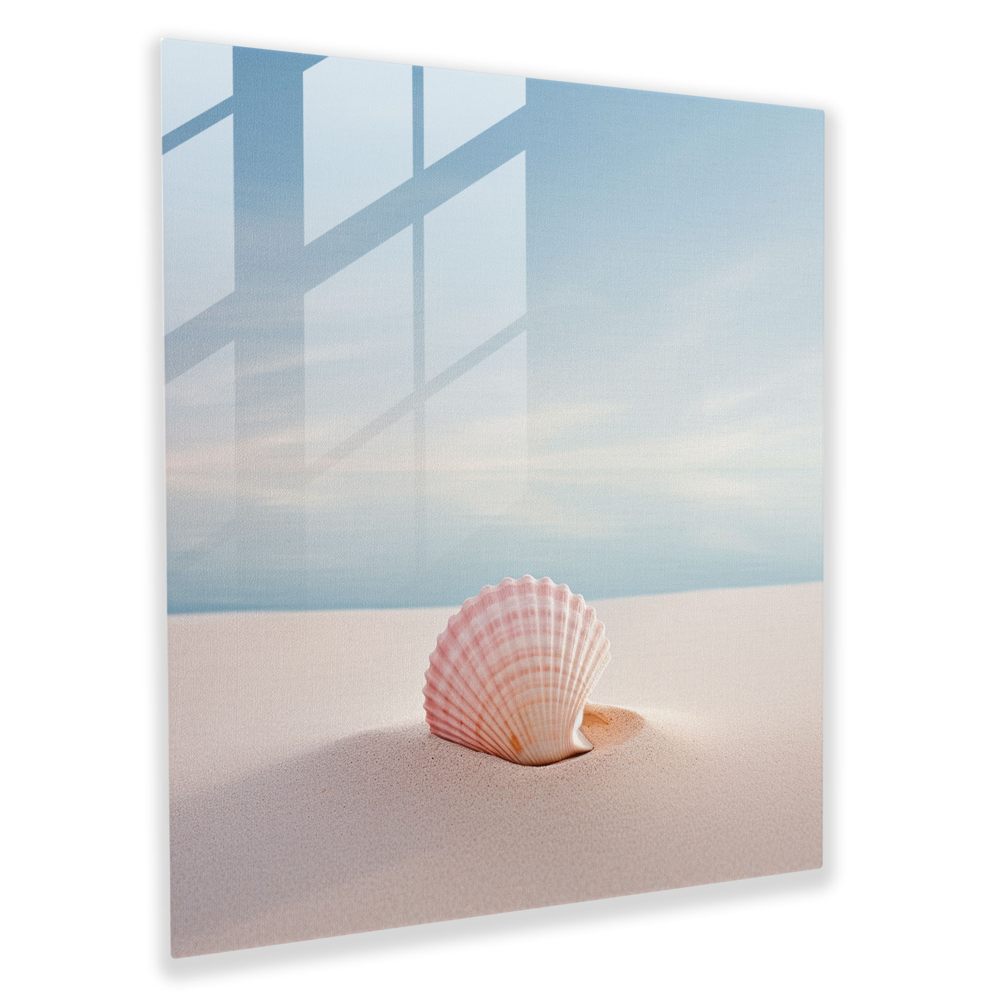 Serenity Seashell Glass Wall Art - Pastel, Tranquility, Glass Wall Art, Wall Decoration