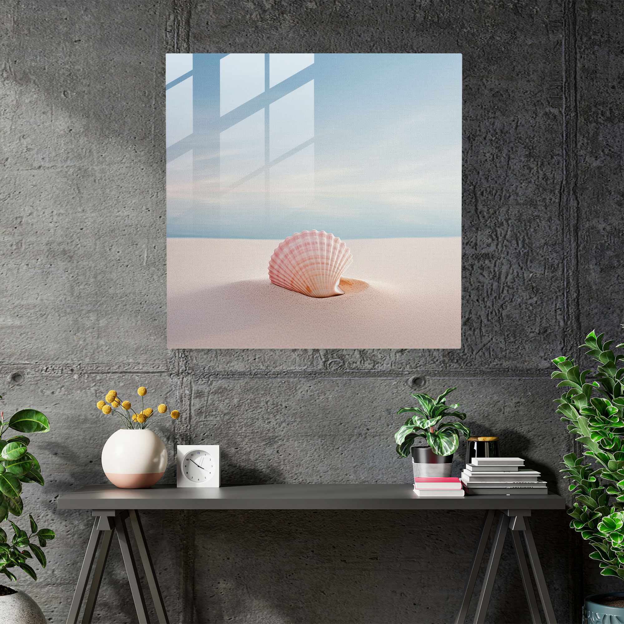 Serenity Seashell Glass Wall Art - Pastel, Tranquility, Glass Wall Art, Wall Decoration