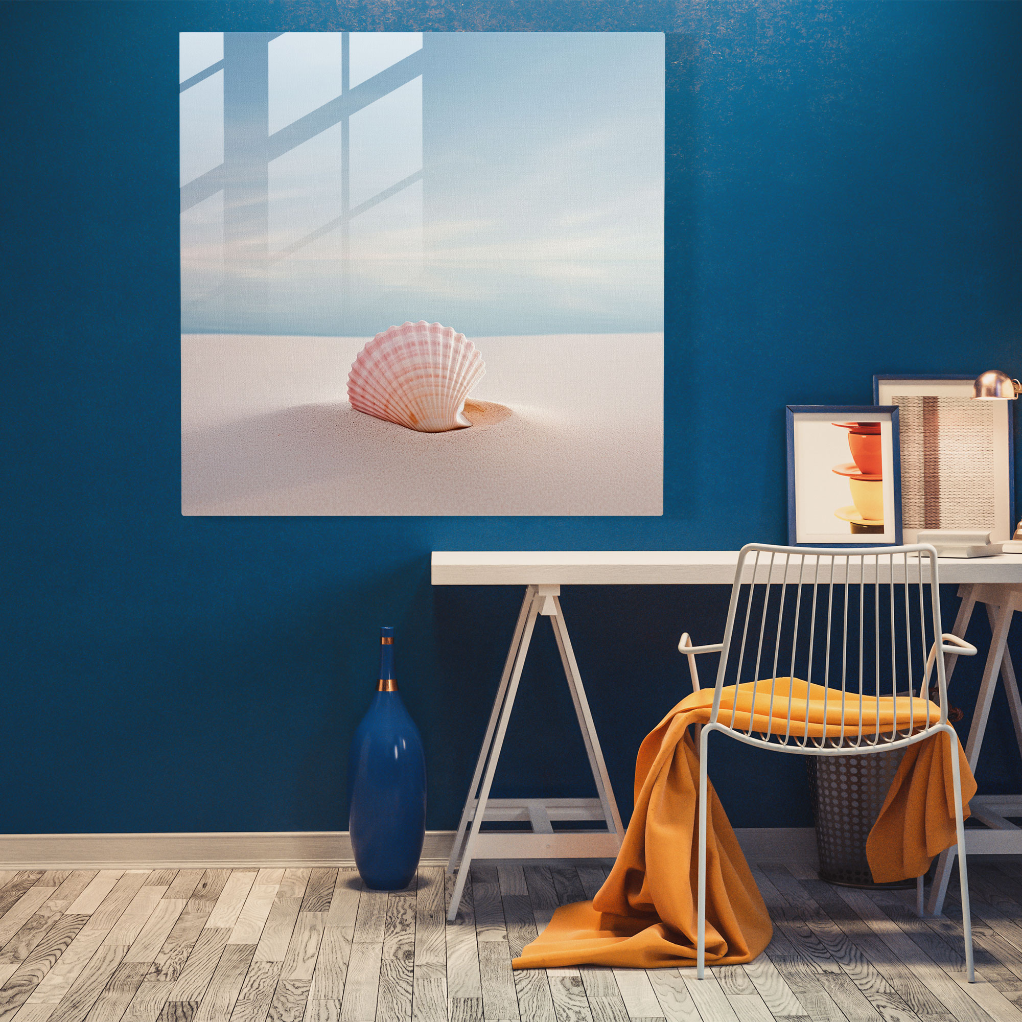 Serenity Seashell Glass Wall Art - Pastel, Tranquility, Glass Wall Art, Wall Decoration