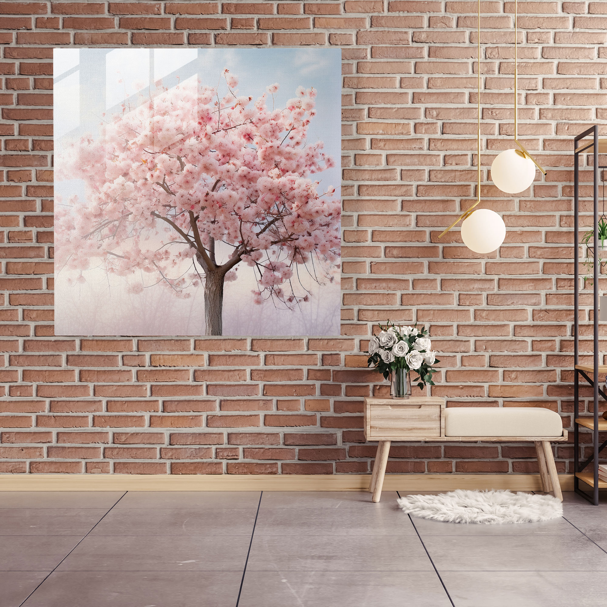 Blossom Elegance Glass Print - Pastel, Ethereal Atmosphere, Elegance, Glass Wall Art