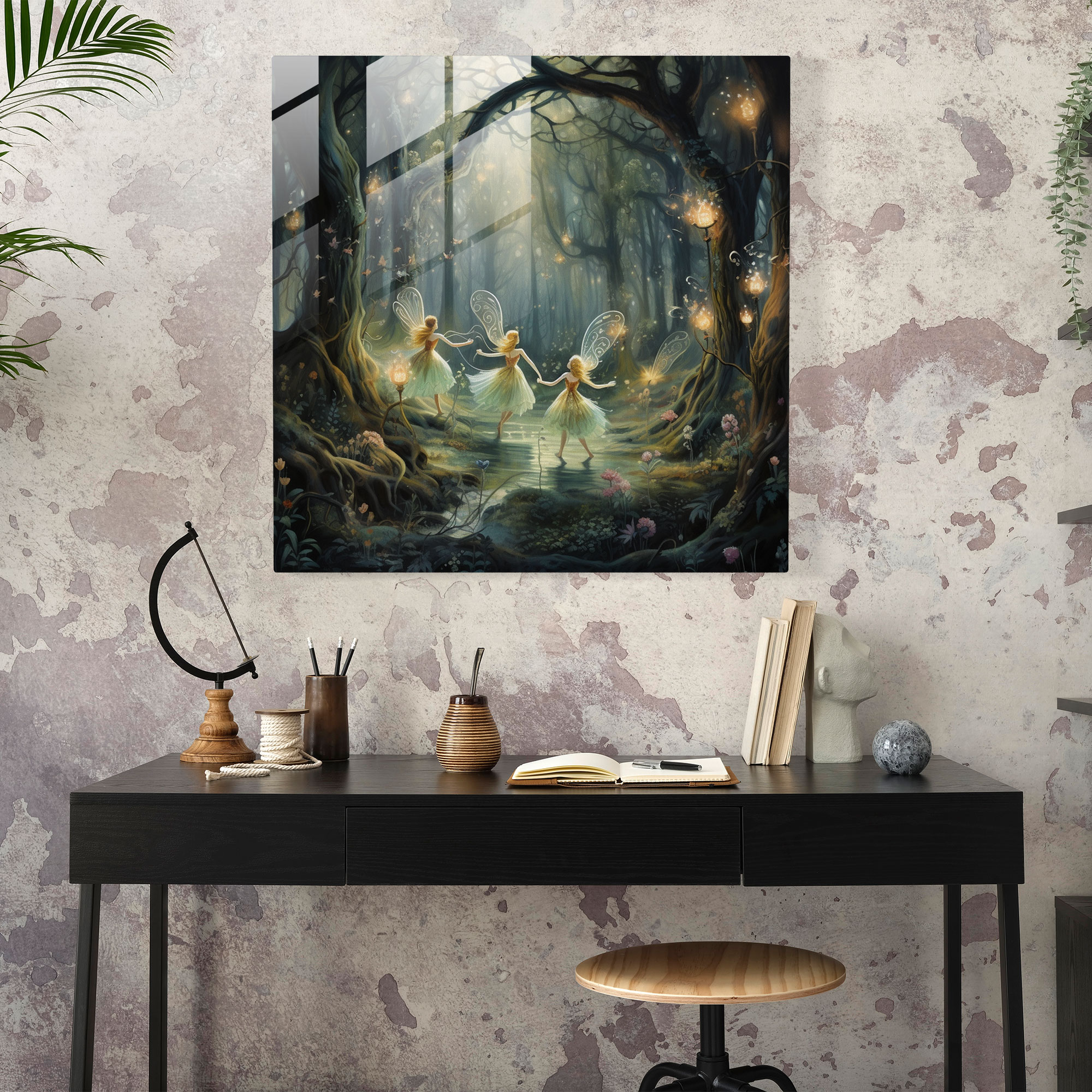 Büyülü Orman Cam Sanatı - Pastel Modern Sanat Büyüleyici Cam Sanatı