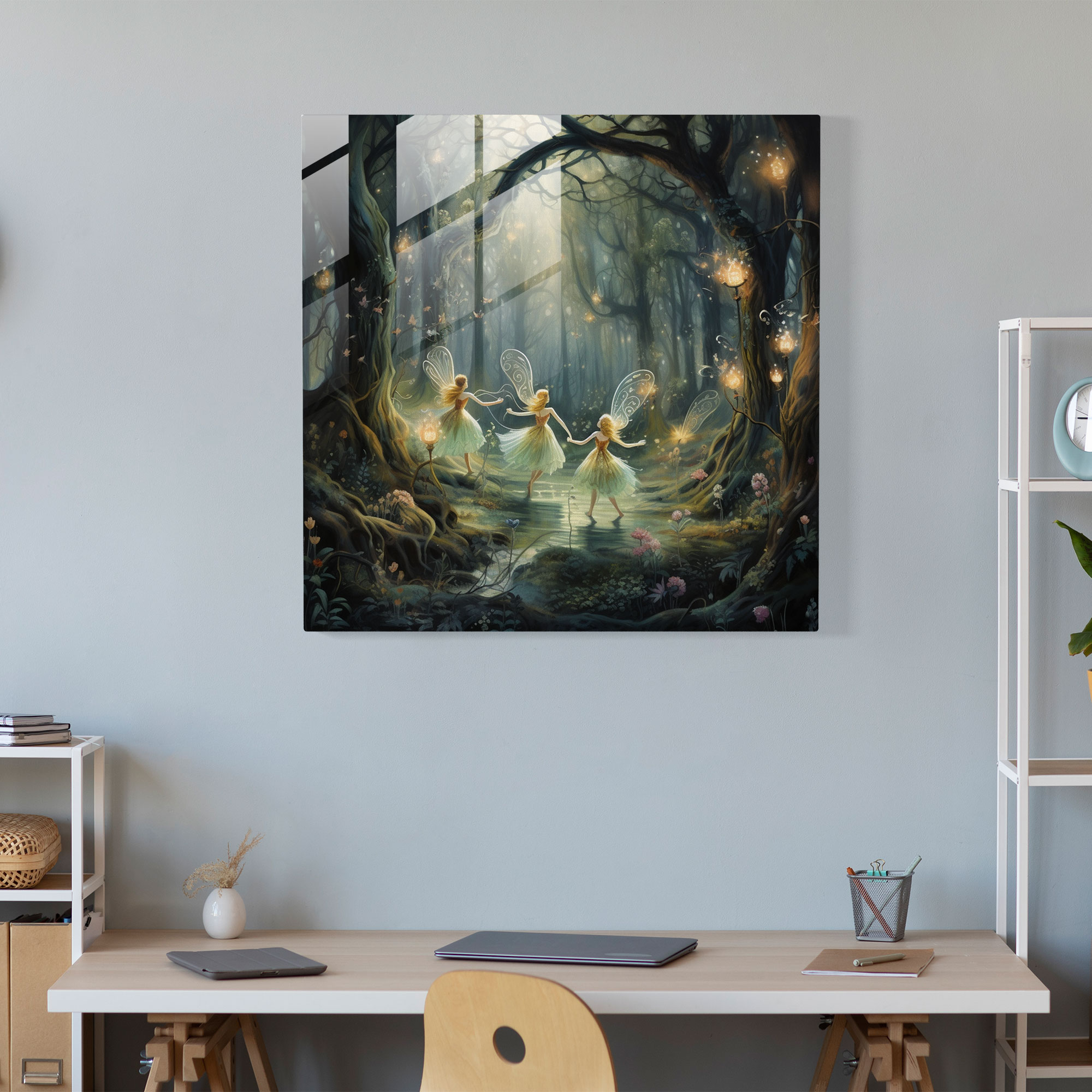 Büyülü Orman Cam Sanatı - Pastel Modern Sanat Büyüleyici Cam Sanatı
