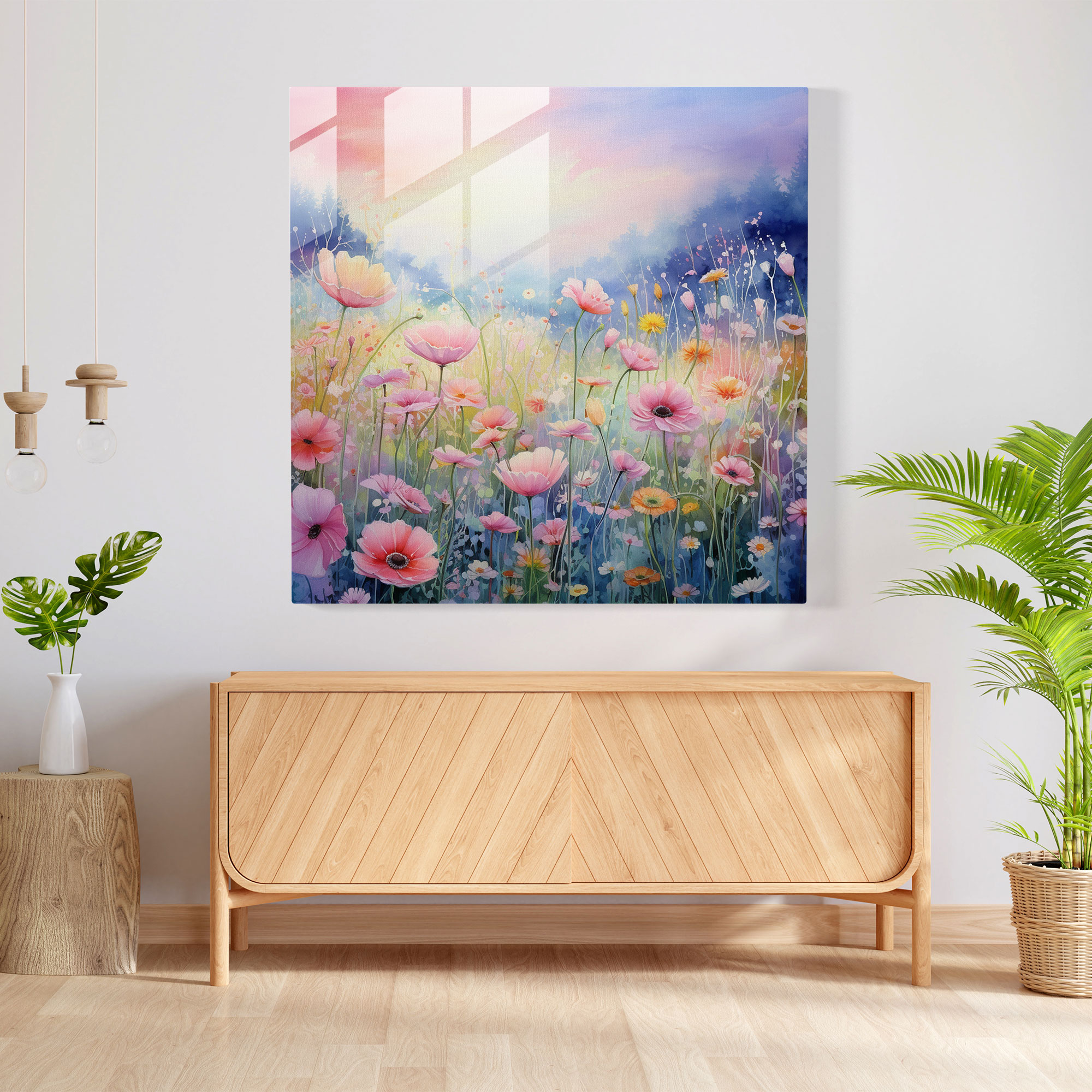 Pastel Watercolor Glass Print - Pastel, Pastel, Glass Art, Wall Decoration