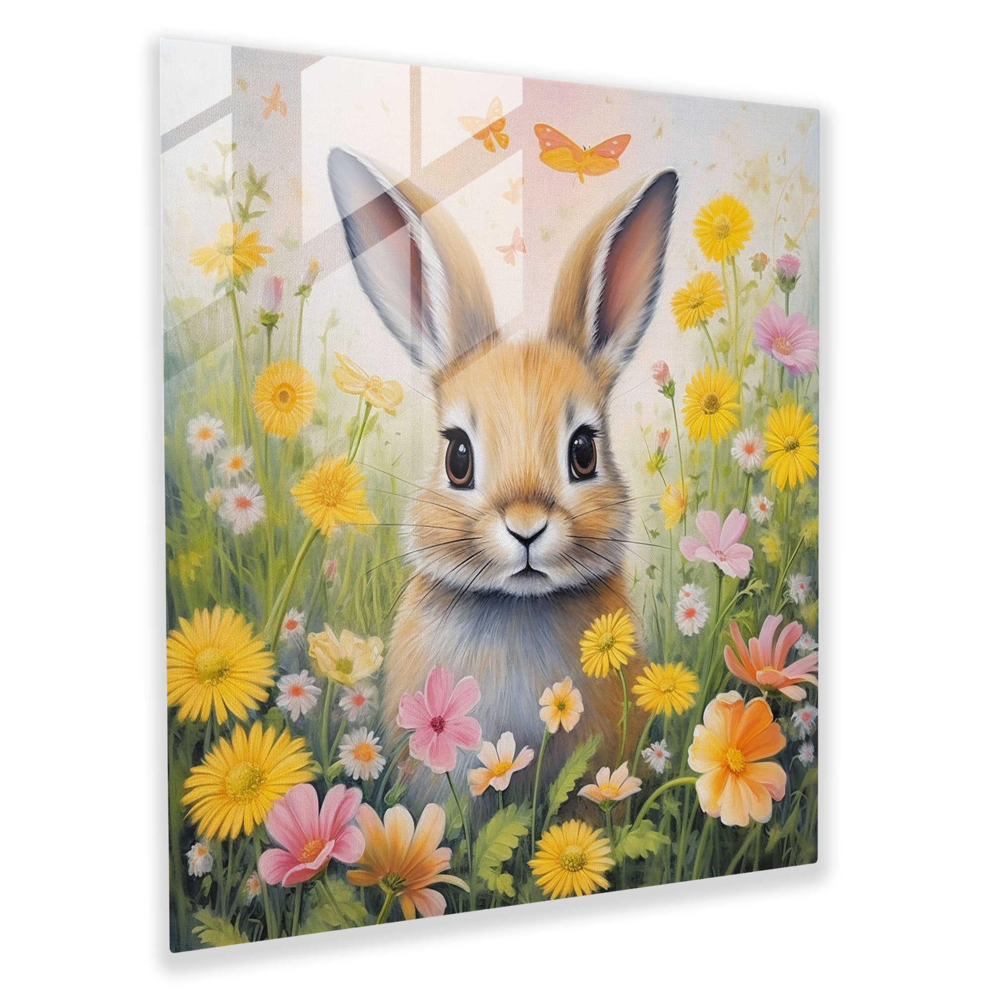 Soft Pastel Glass Wall Art - Pastel, Spring Flowers, Wall Decoration, Whimsical Touch