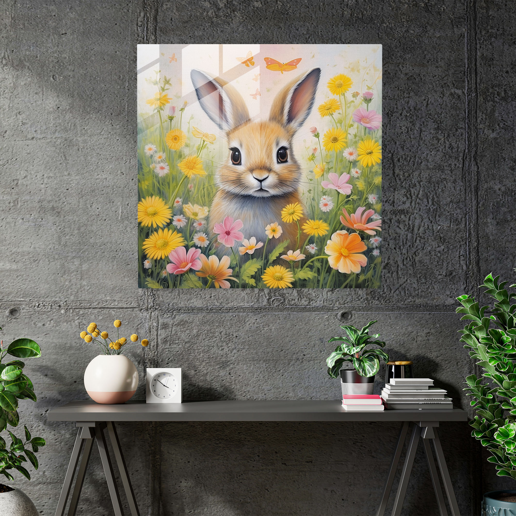 Soft Pastel Glass Wall Art - Pastel, Spring Flowers, Wall Decoration, Whimsical Touch