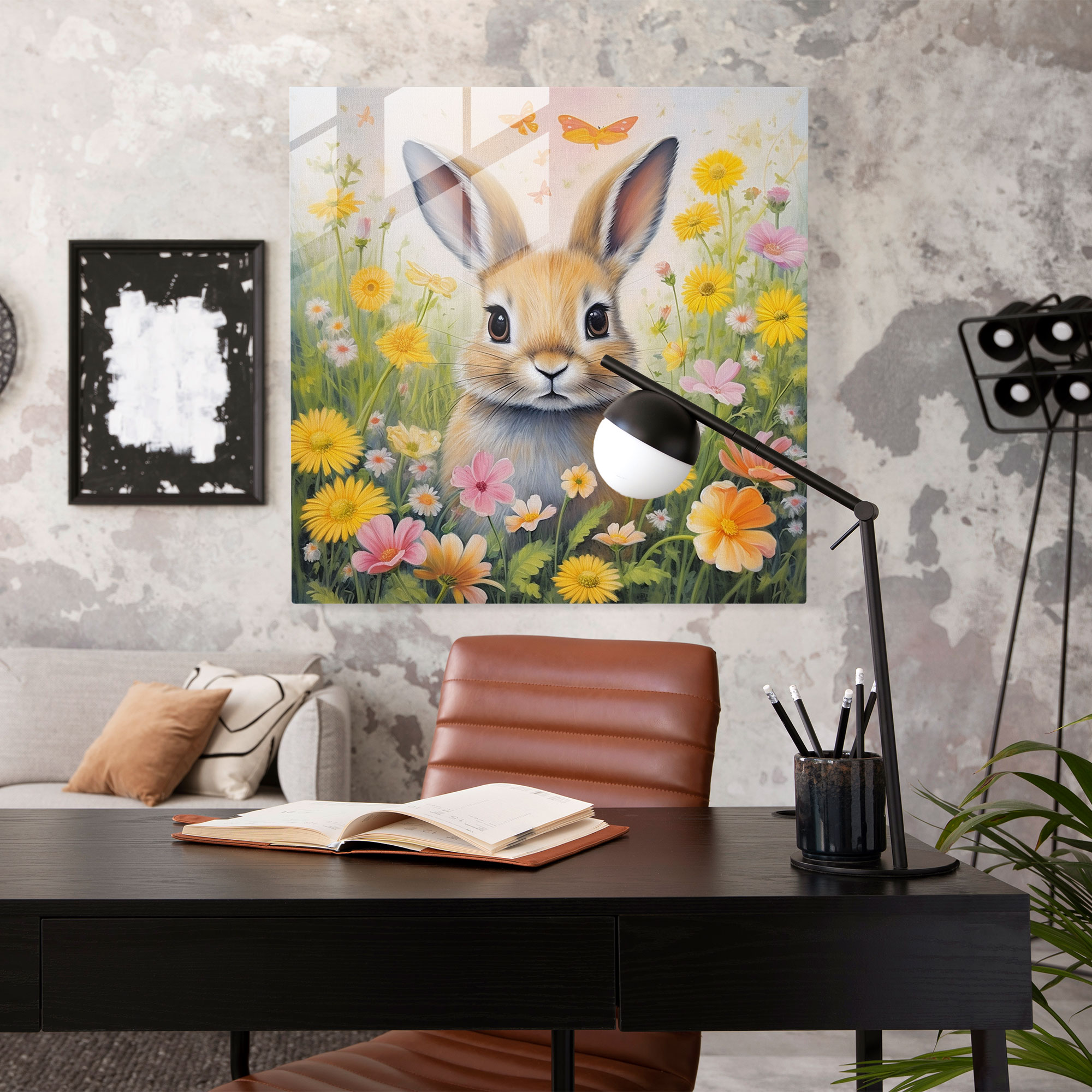 Soft Pastel Glass Wall Art - Pastel, Spring Flowers, Wall Decoration, Whimsical Touch