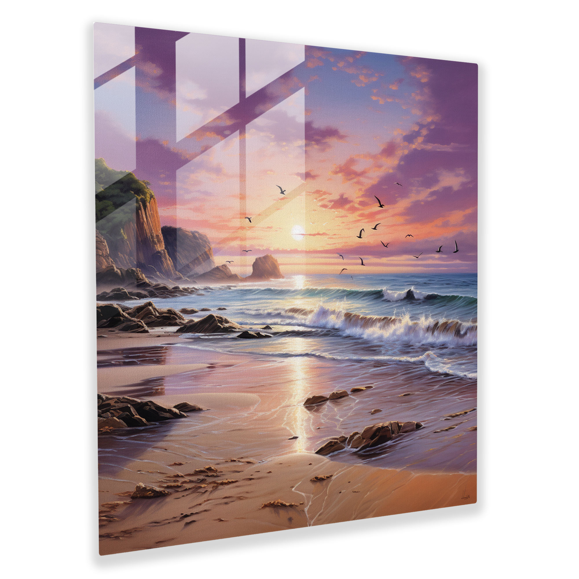 Pastel Landscape Glass Wall Art - Pastel, Glass Wall Art, Glass Art, Wall Decoration