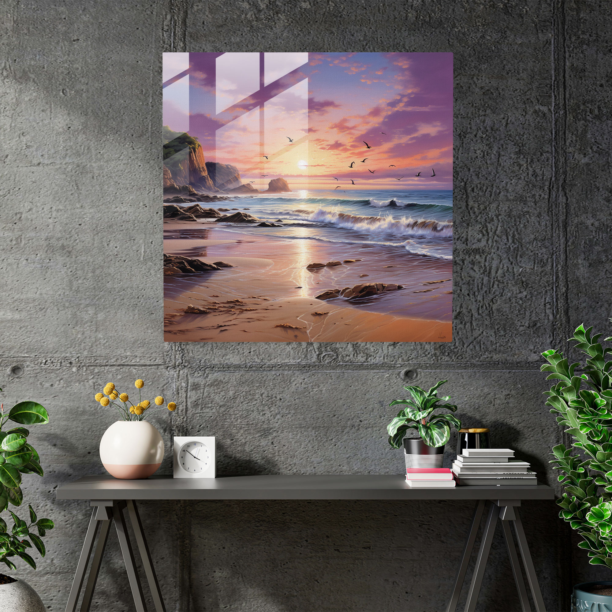 Pastel Landscape Glass Wall Art - Pastel, Glass Wall Art, Glass Art, Wall Decoration