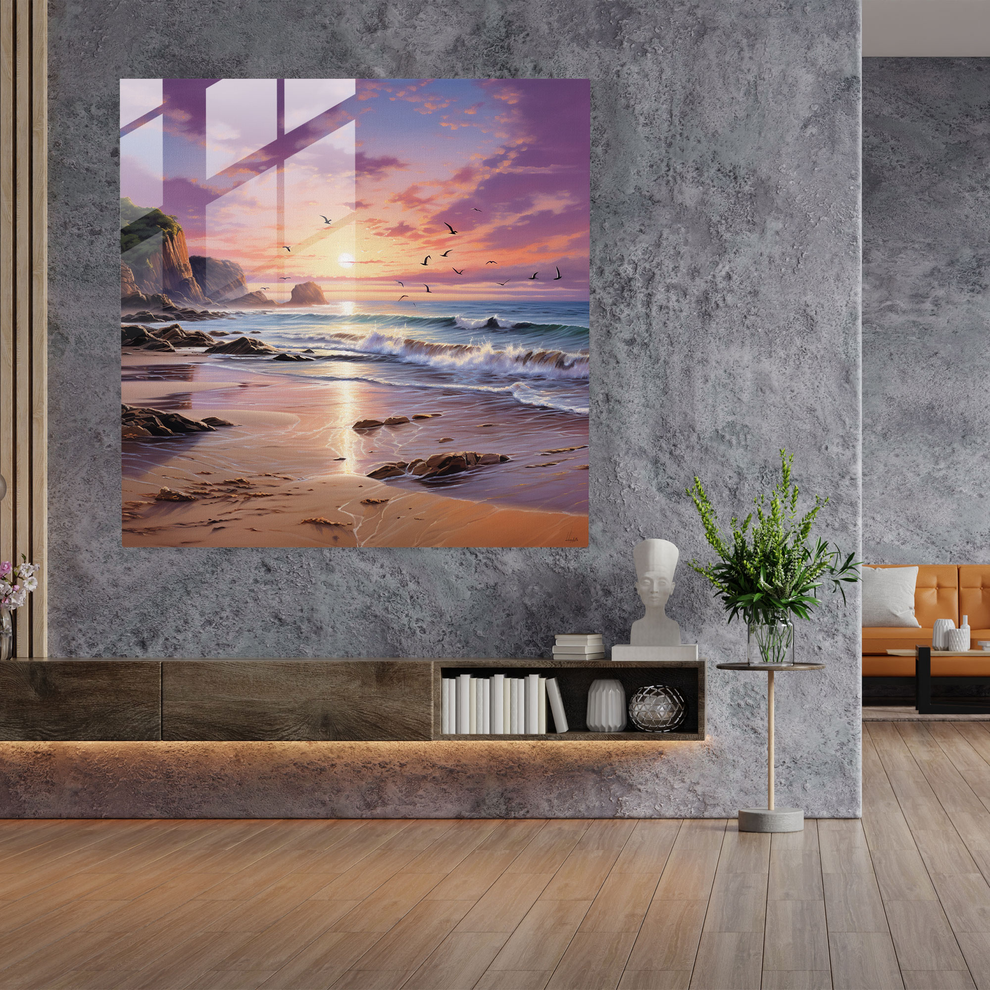 Pastel Landscape Glass Wall Art - Pastel, Glass Wall Art, Glass Art, Wall Decoration