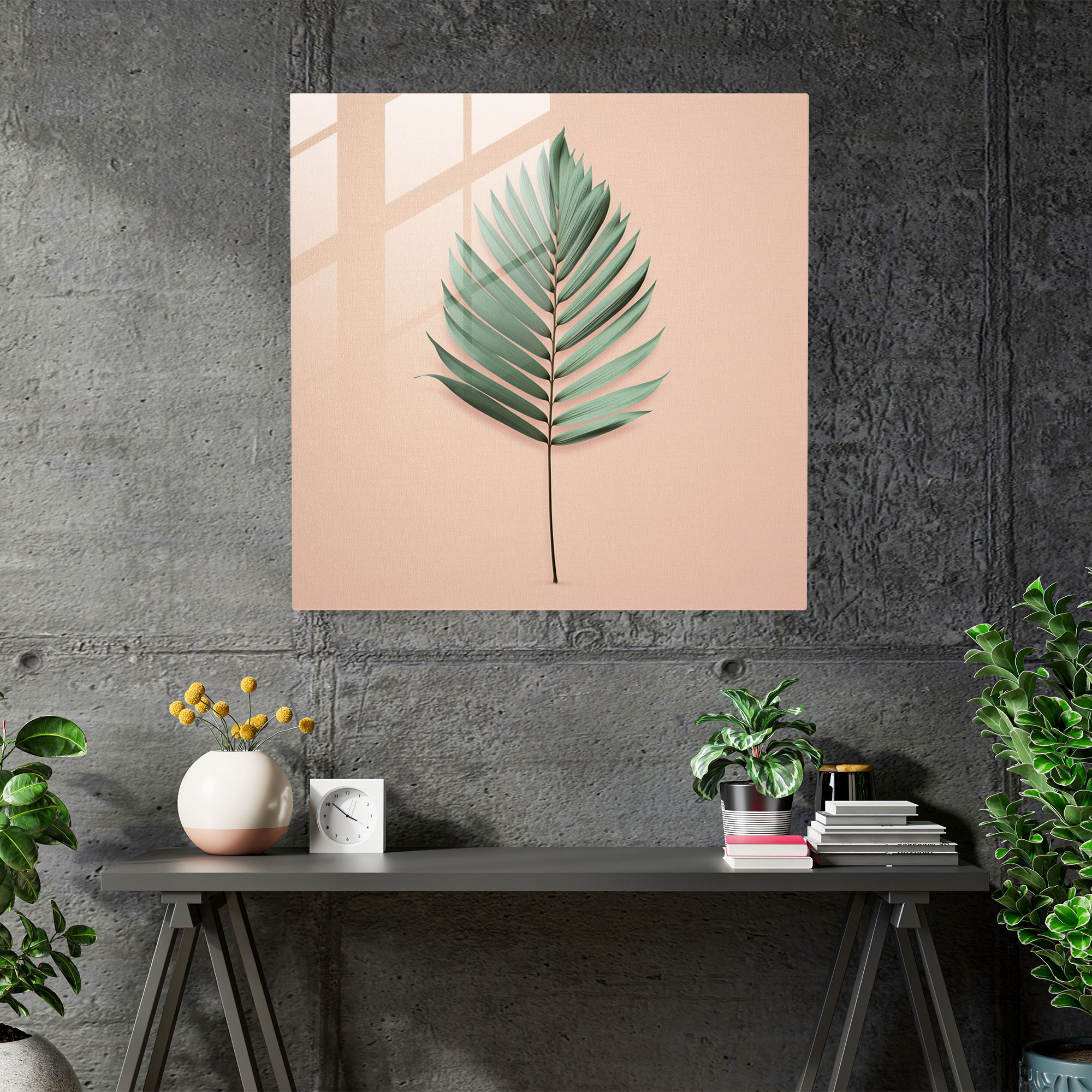 Minimalist Pastel Cam Tablo Baskı - Pastel Nötr Arka Plan Temiz Estetik