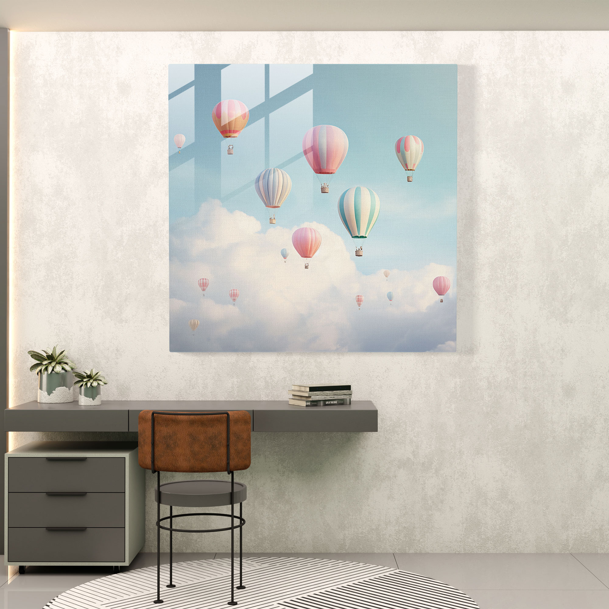 Masalsı Pastel Cam Tablo Sanatı - Cam Tablo Duvar Dekorasyonu Pastel Masalsı Fotoğraf