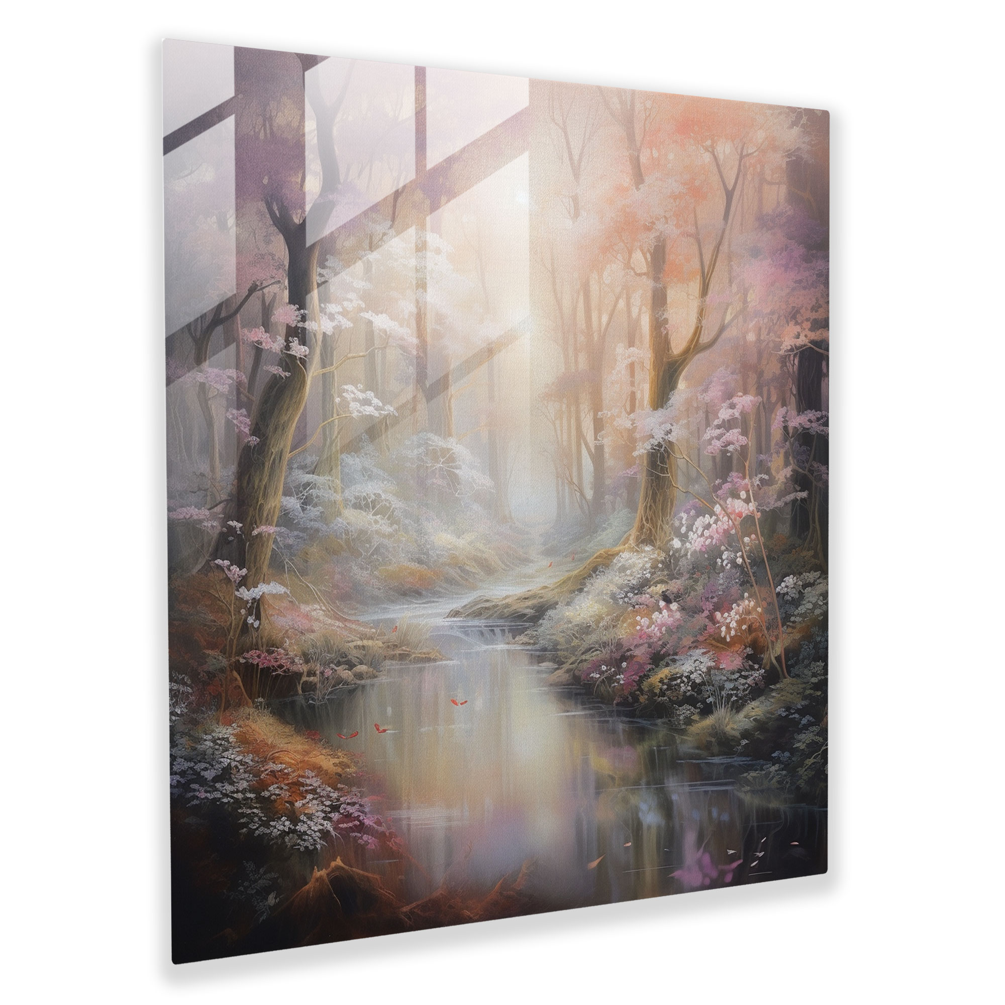Ethereal Pastel Glass Wall Art - Pastel, Glass Art, Mystical Forest, Glass Print
