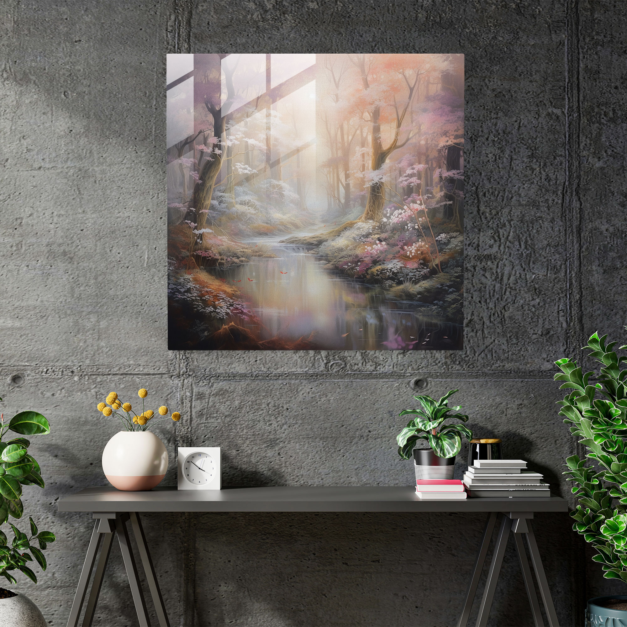 Ethereal Pastel Glass Wall Art - Pastel, Glass Art, Mystical Forest, Glass Print