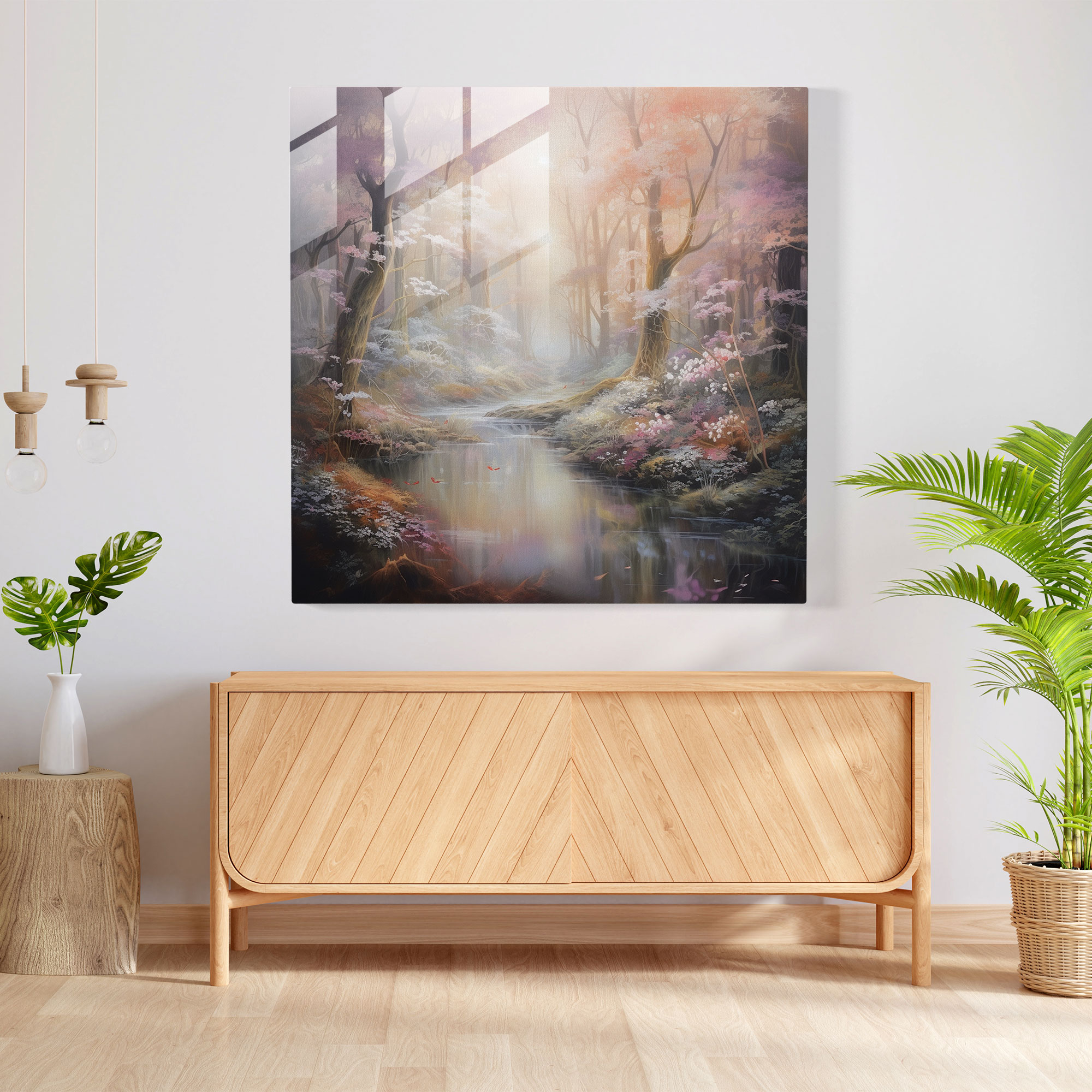 Ethereal Pastel Glass Wall Art - Pastel, Glass Art, Mystical Forest, Glass Print