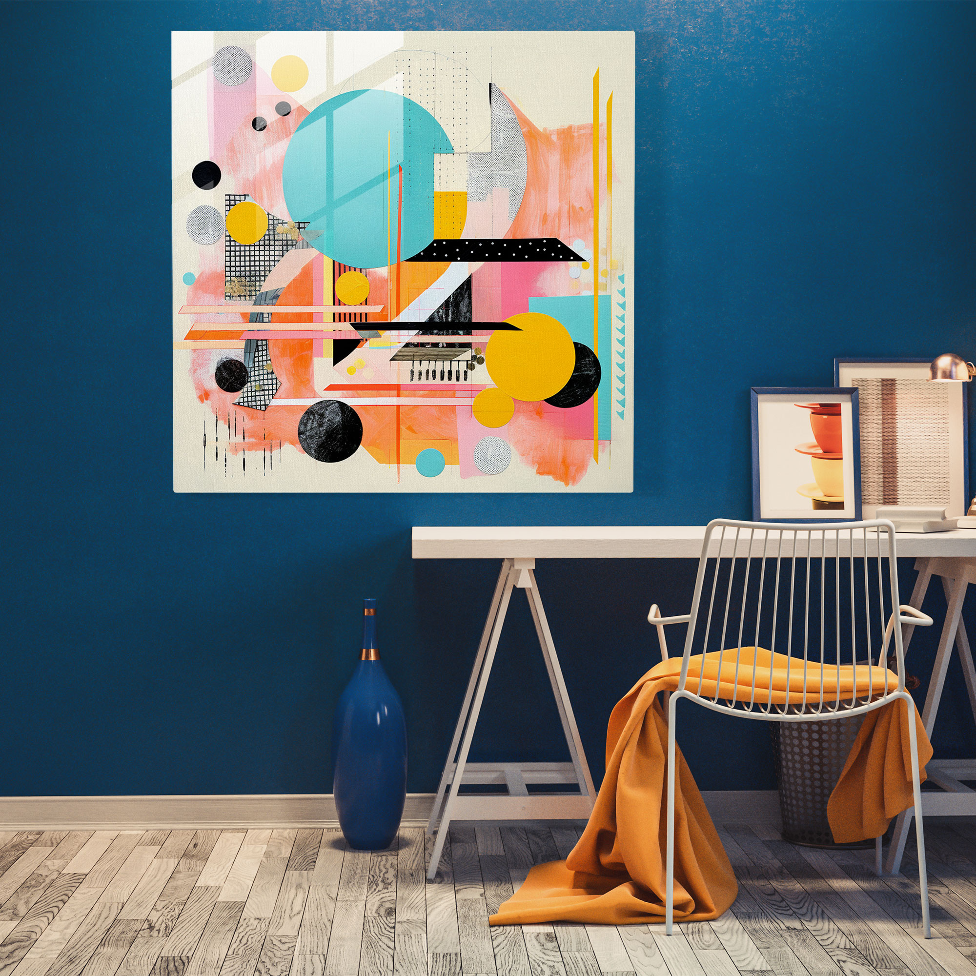 Çağdaş Pastel Cam Sanatı - Pastel Modern Sanat Cesur Estetik Desenler
