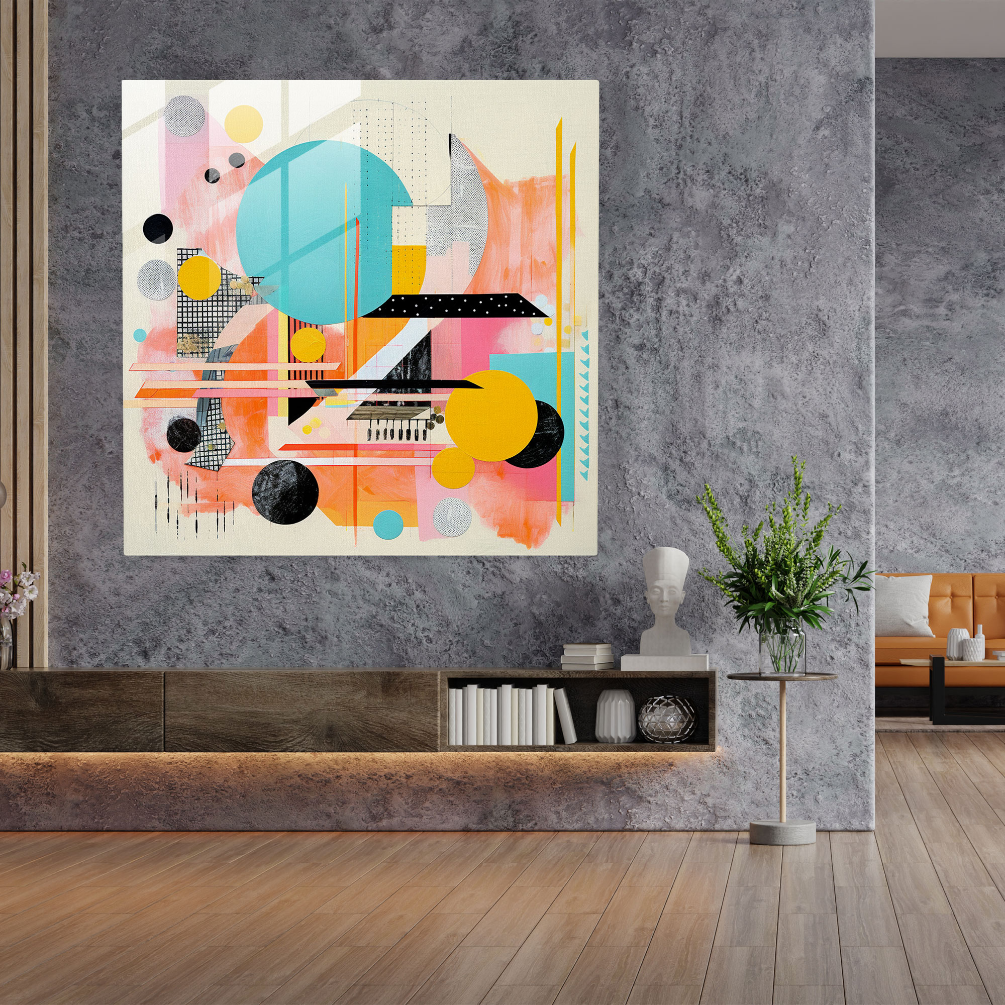 Çağdaş Pastel Cam Sanatı - Pastel Modern Sanat Cesur Estetik Desenler