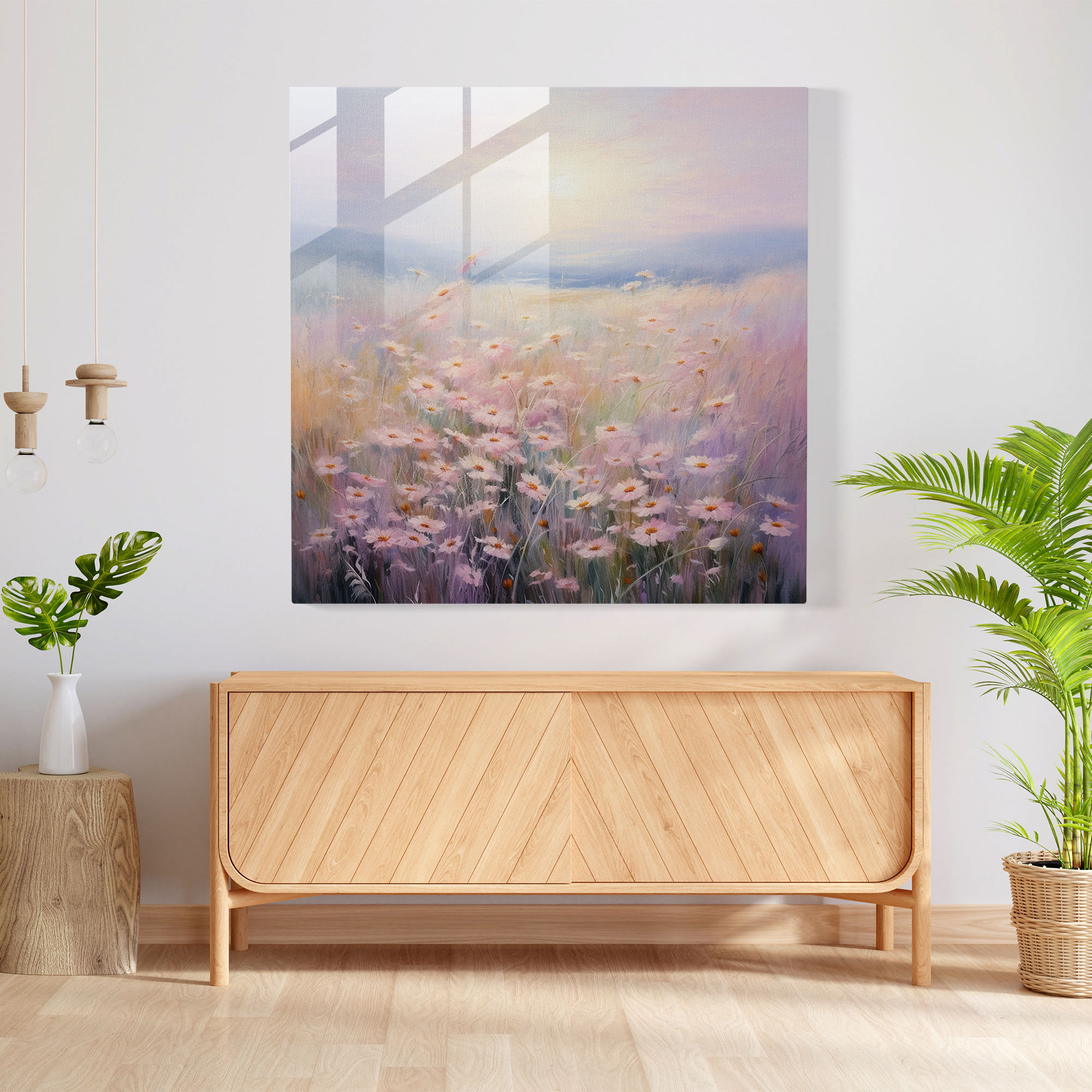 Pastel Dreams Glass Print - Pastel, Nature Lovers, Modern Art, Soft Pastel Painting