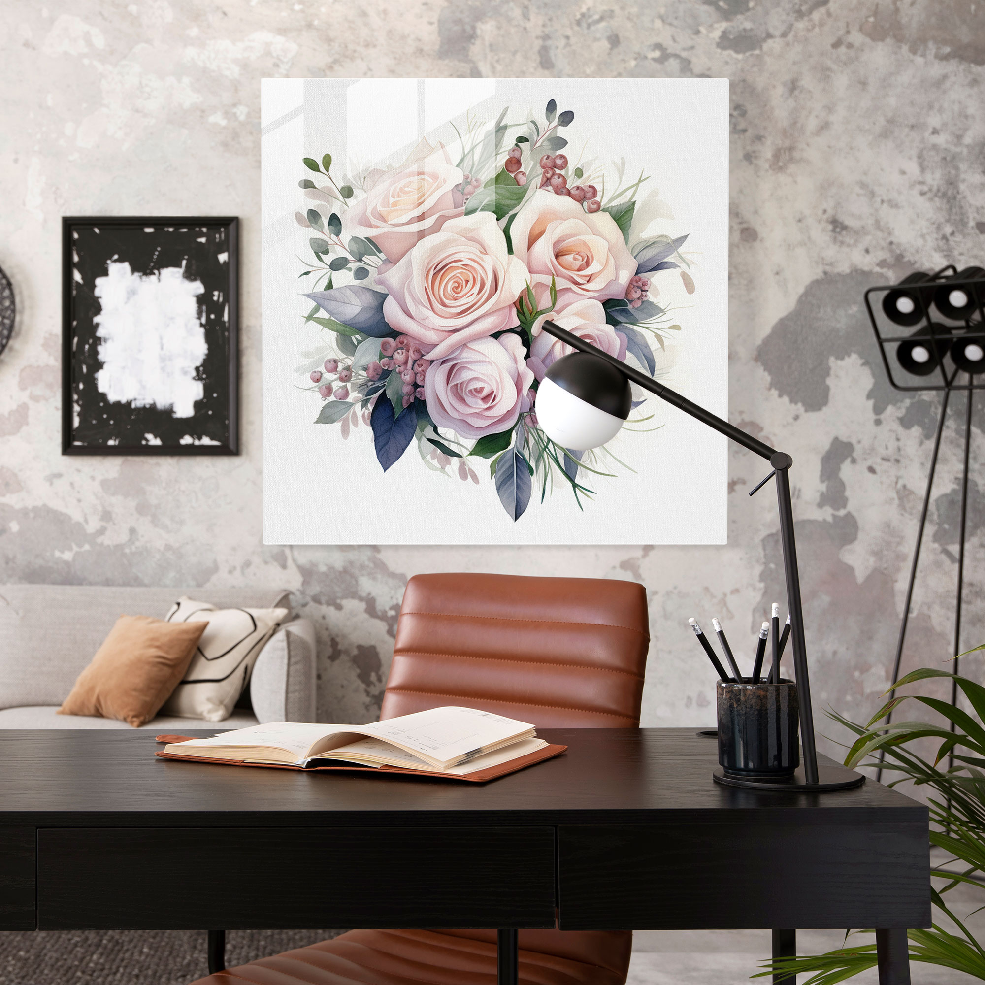 Pastel Roses Glass Print - Pastel, Wall Decoration, Beauty, Feminine