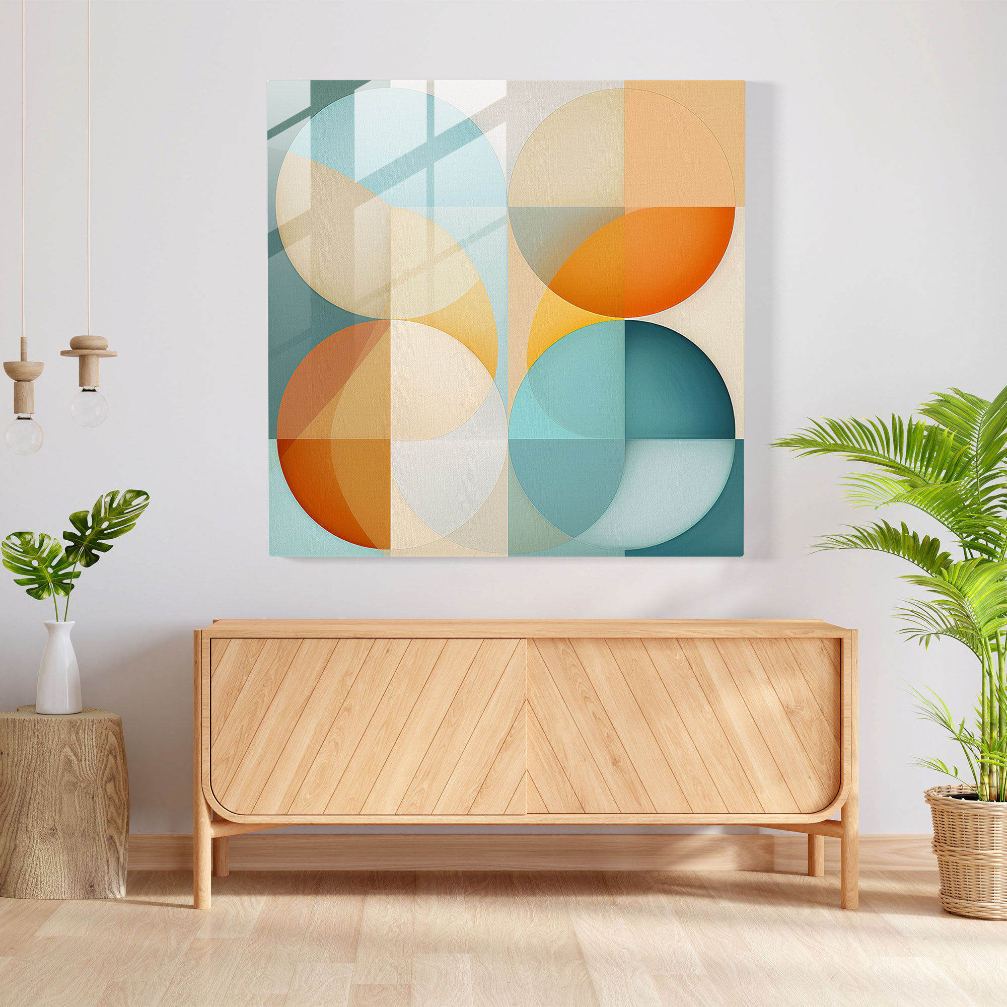 Pastel Geometrics Glass Print - Pastel, Digital Art, Modern Art, Glass Wall Art