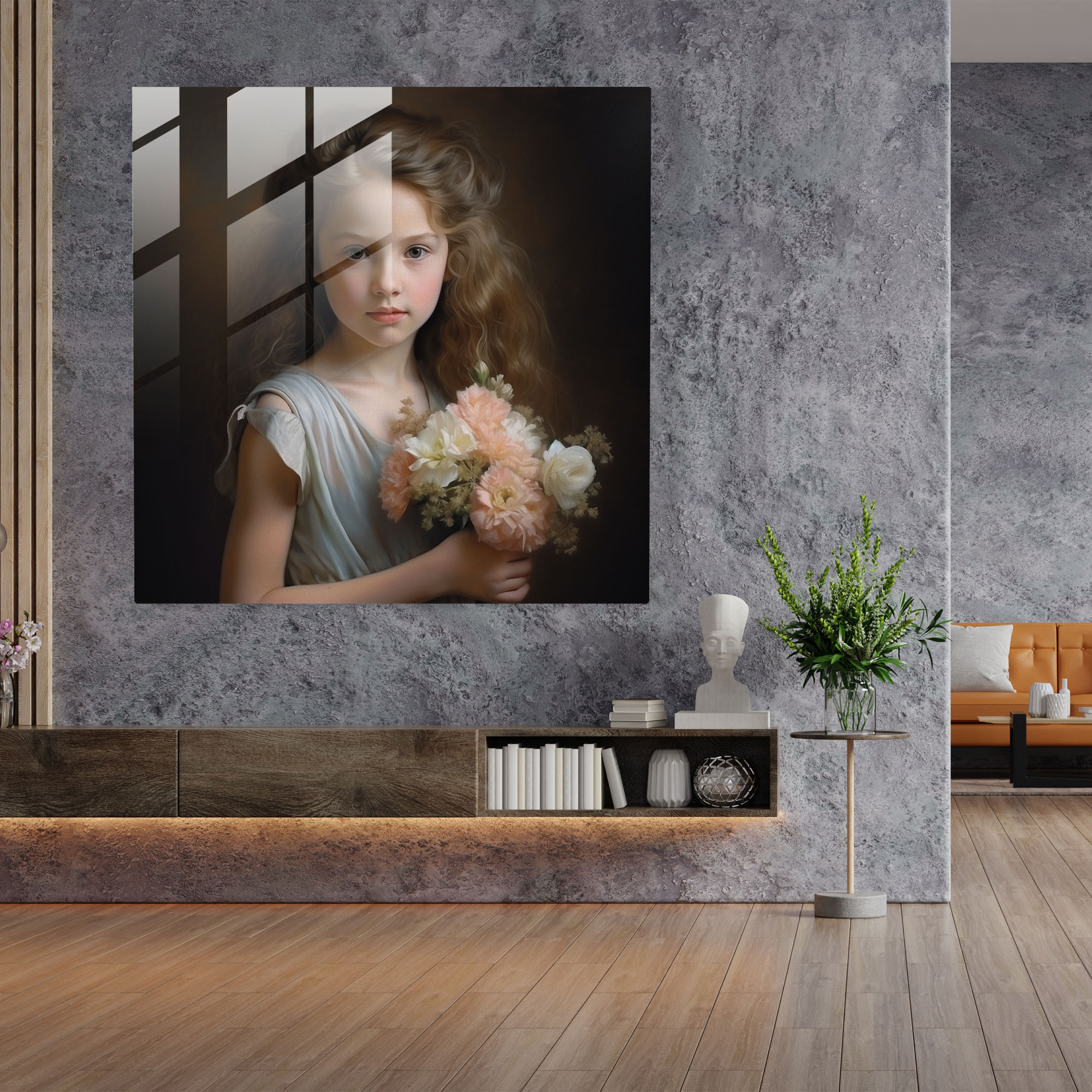 Pastel Innocence Glass Print - Pastel, Charming Touch, Sense Of Innocence, Glass Print