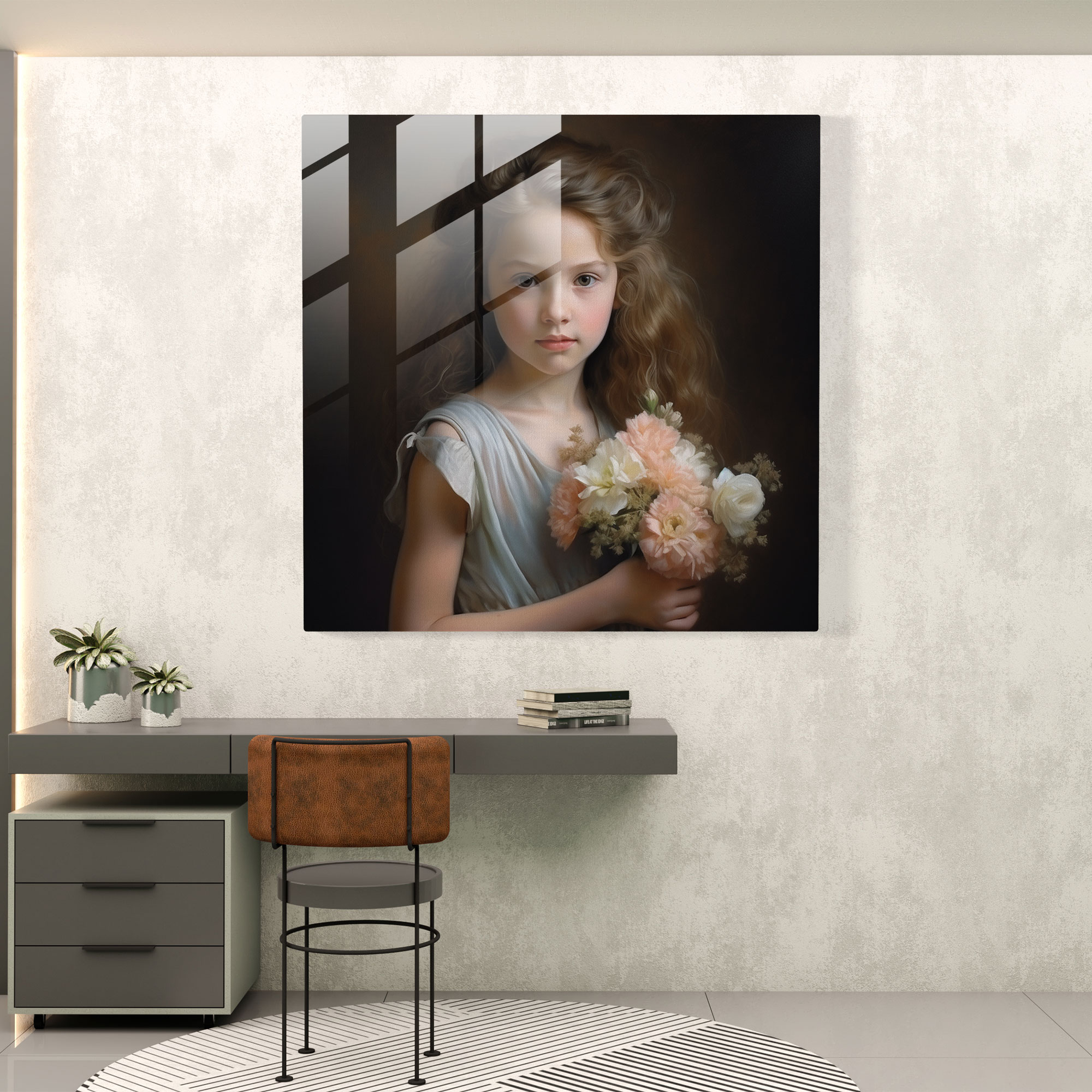 Pastel Innocence Glass Print - Pastel, Charming Touch, Sense Of Innocence, Glass Print