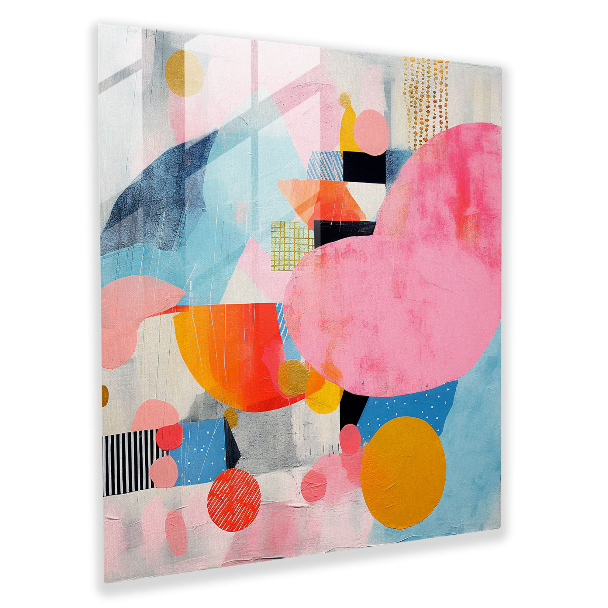 Pastel Fusion Glass Print - Pastel, Focal Point, Glass Print, Collage