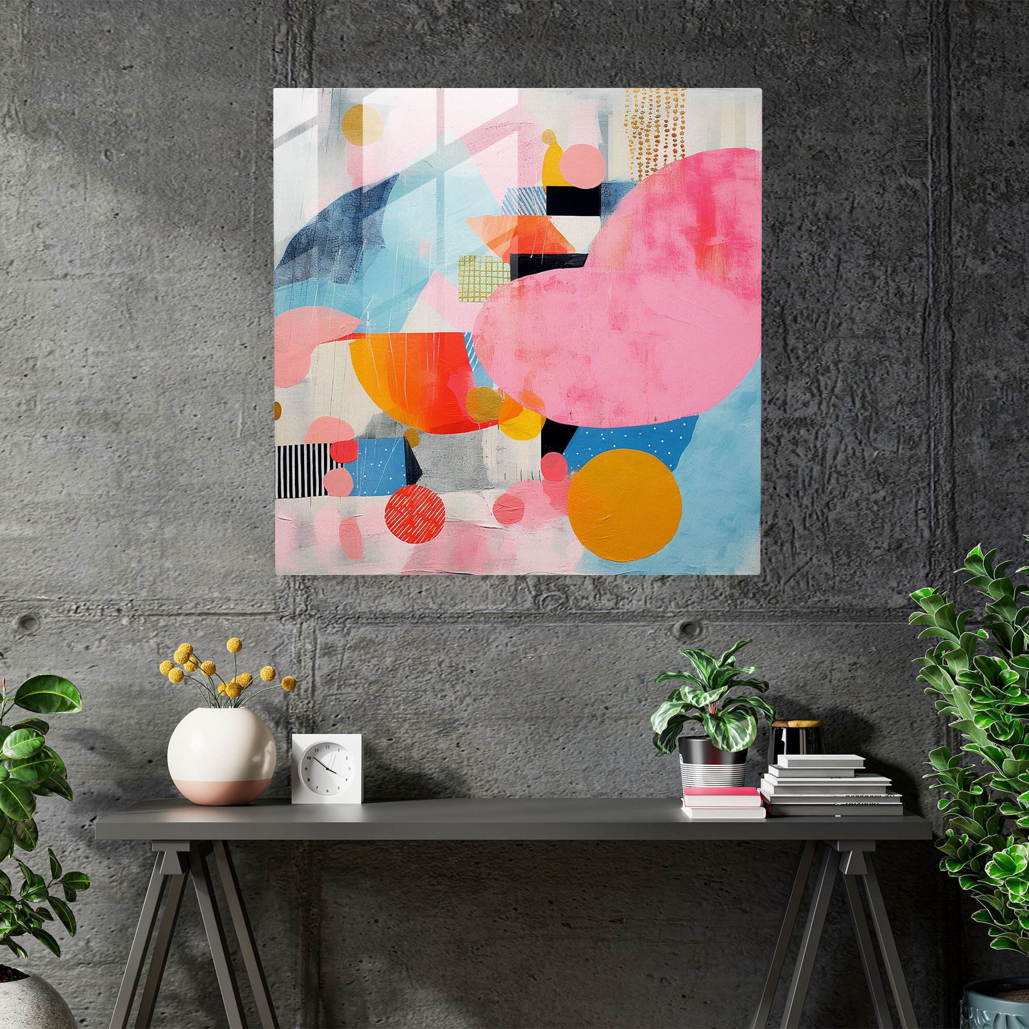 Pastel Fusion Glass Print - Pastel, Focal Point, Glass Print, Collage