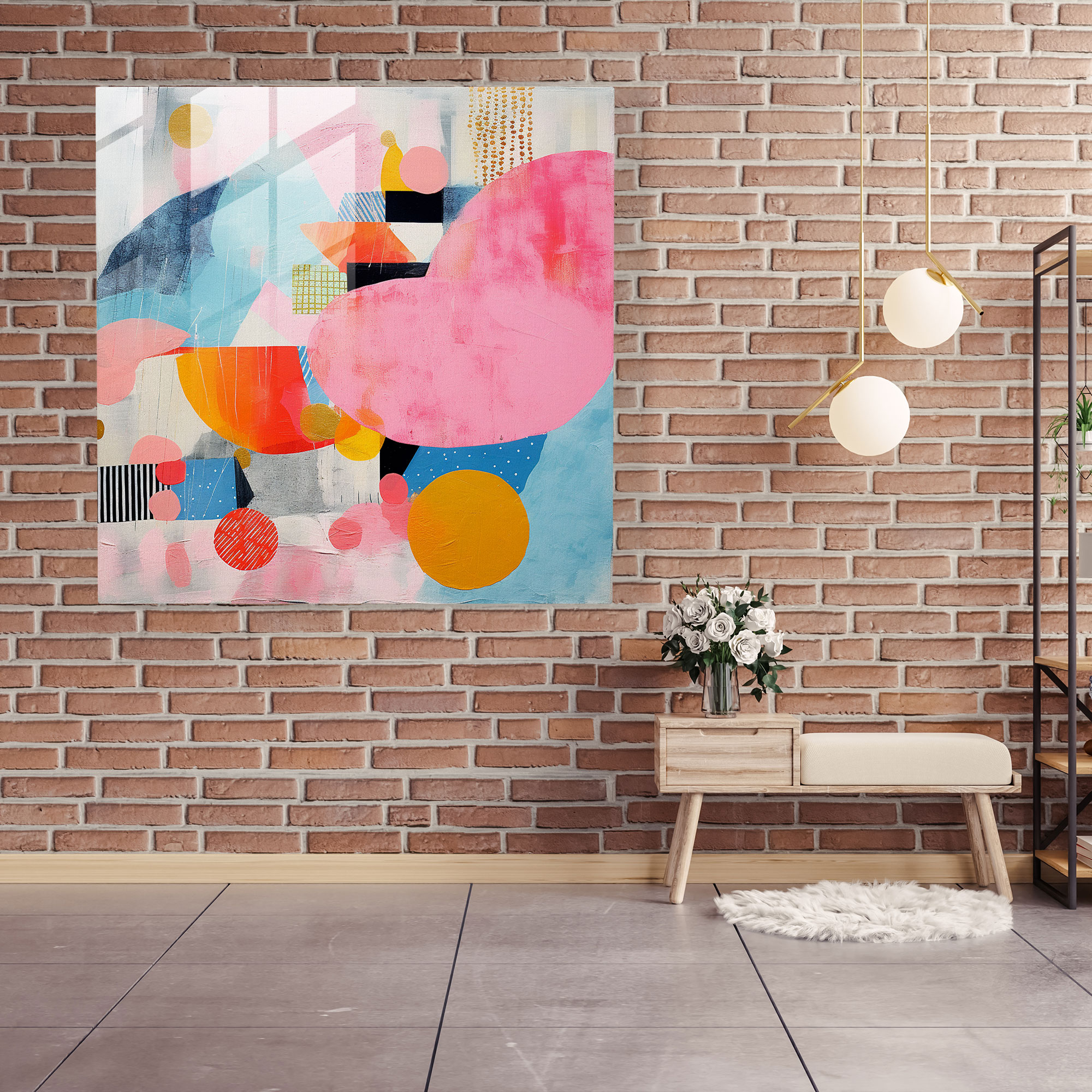Pastel Fusion Glass Print - Pastel, Focal Point, Glass Print, Collage
