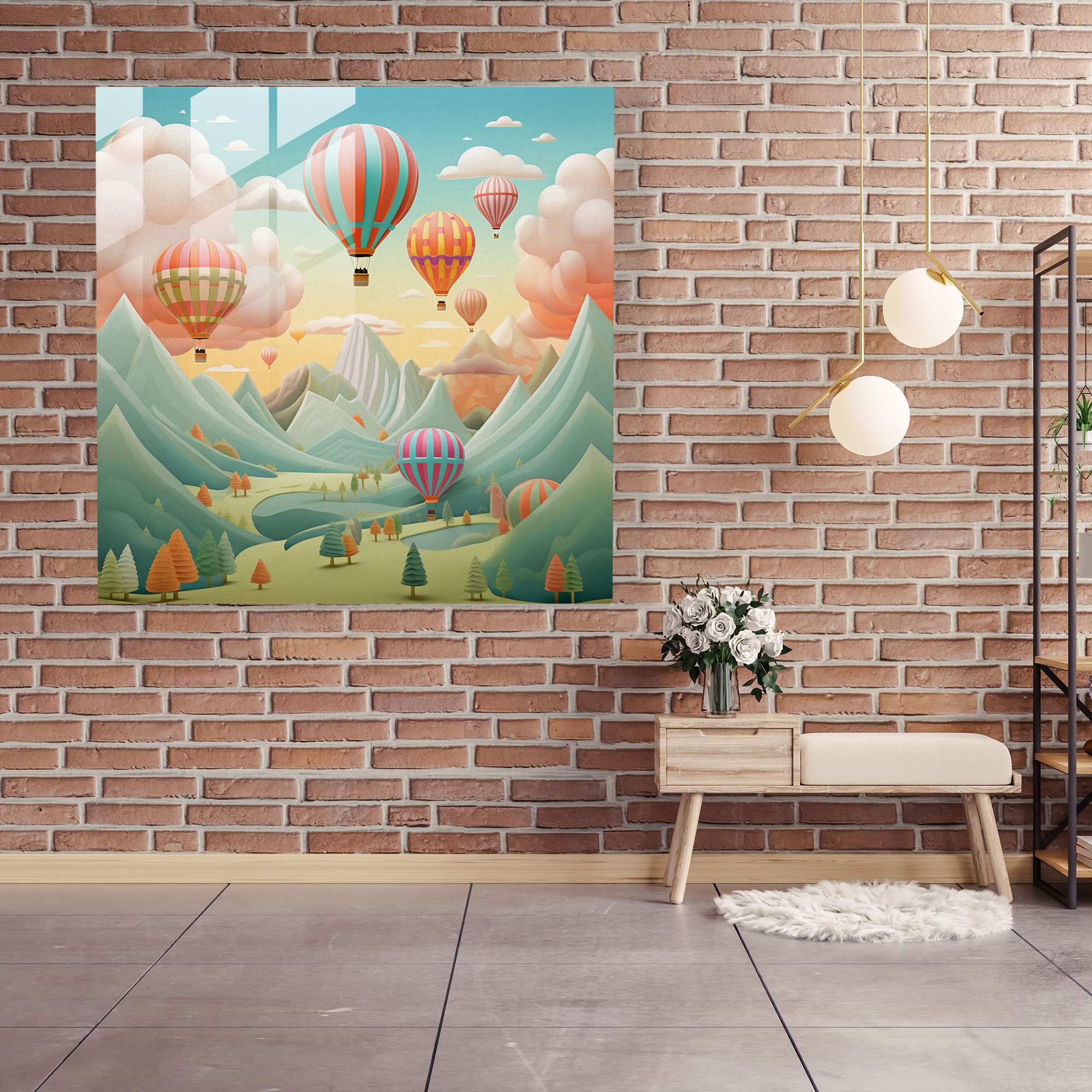 Pastel Soaring Glass Print - Pastel, Floating In The Sky, Contemporary Illustration, Pastel Hues