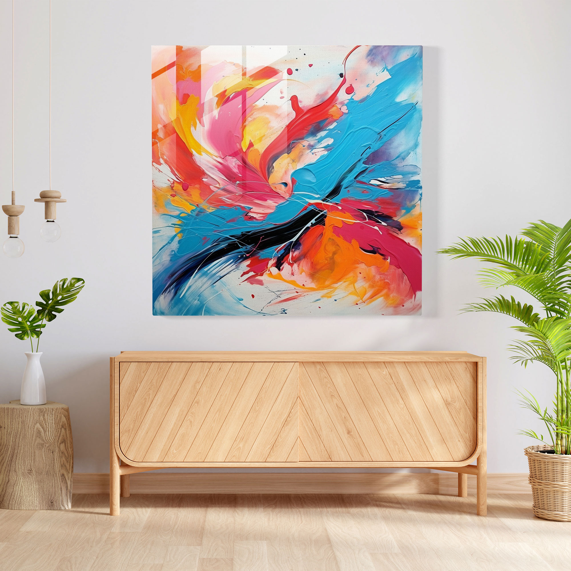 Abstract Energy Glass Print - Portrait, Portrait, Glass Print, Abstract Painting