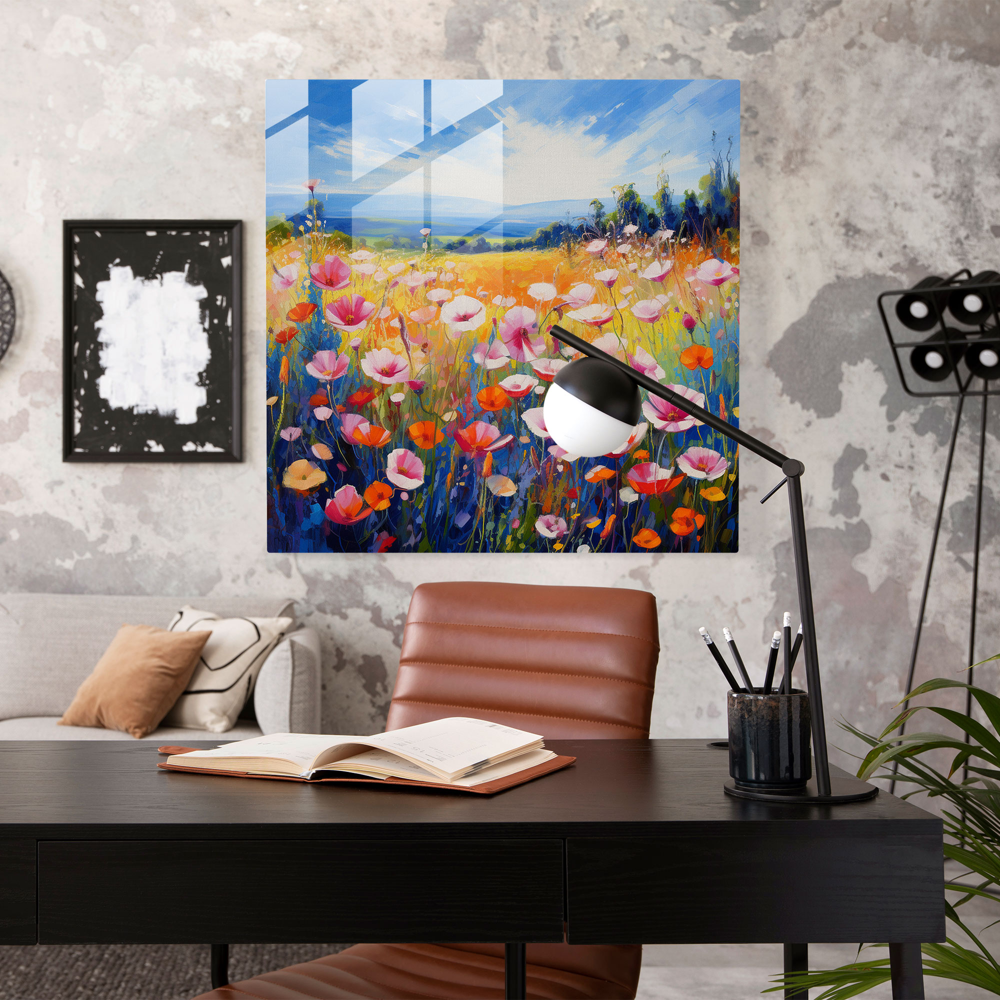 Vibrant Blooms Glass Print - Portrait, Glass Print, Wall Decoration, Vibrant Flowers