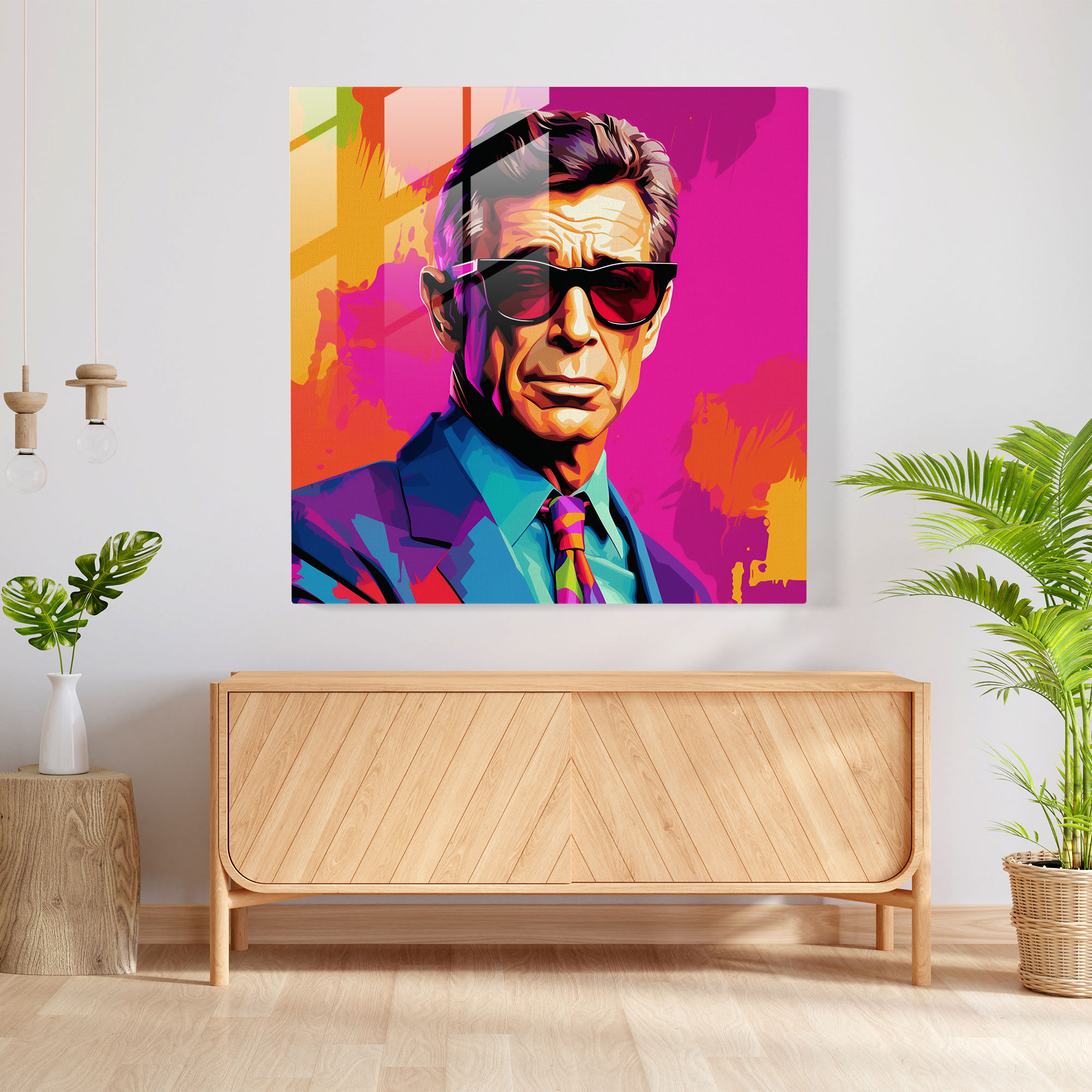 Pop Culture Icon Glass Print - Portrait, Bold, Modern Art, Glass Wall Art