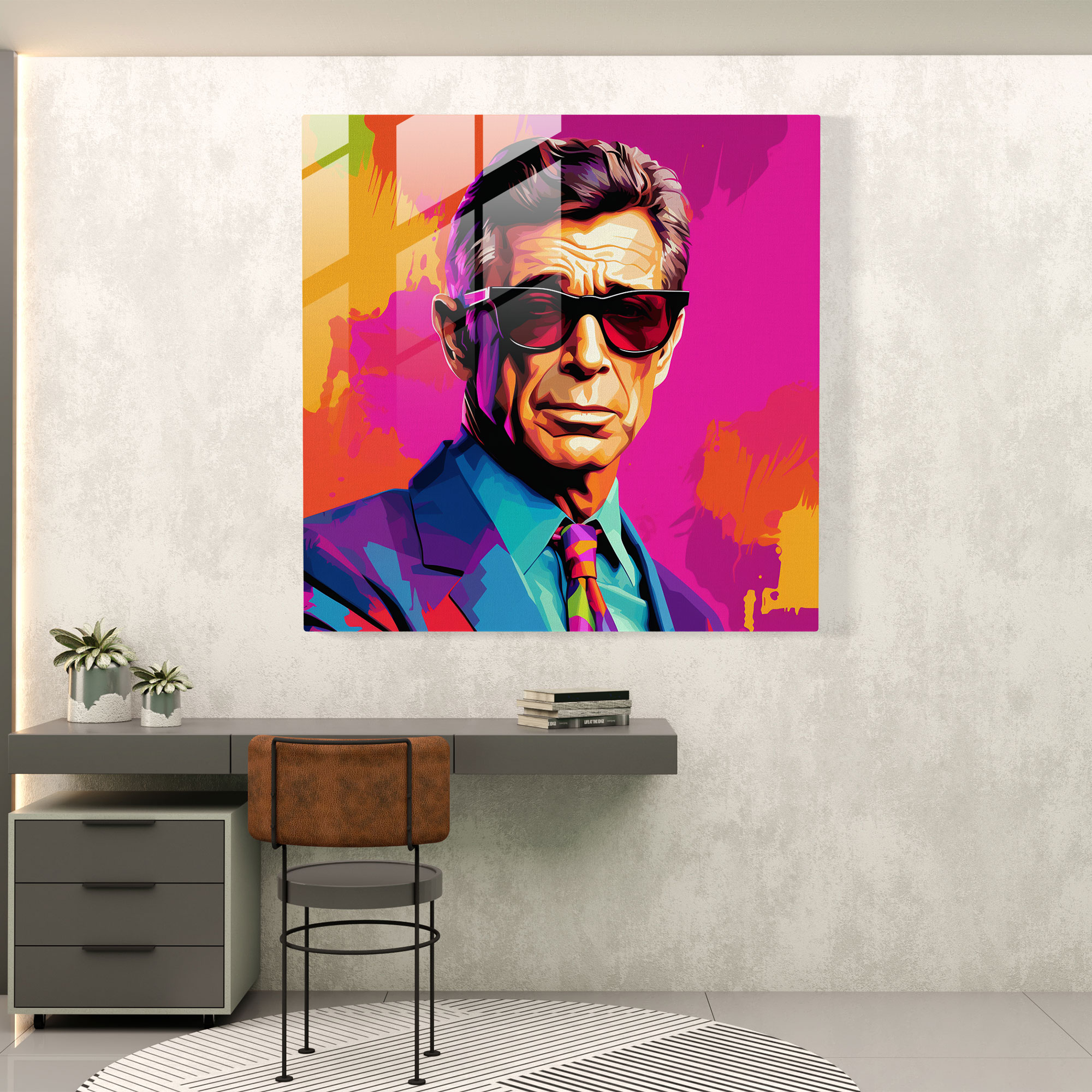 Pop Culture Icon Glass Print - Portrait, Bold, Modern Art, Glass Wall Art