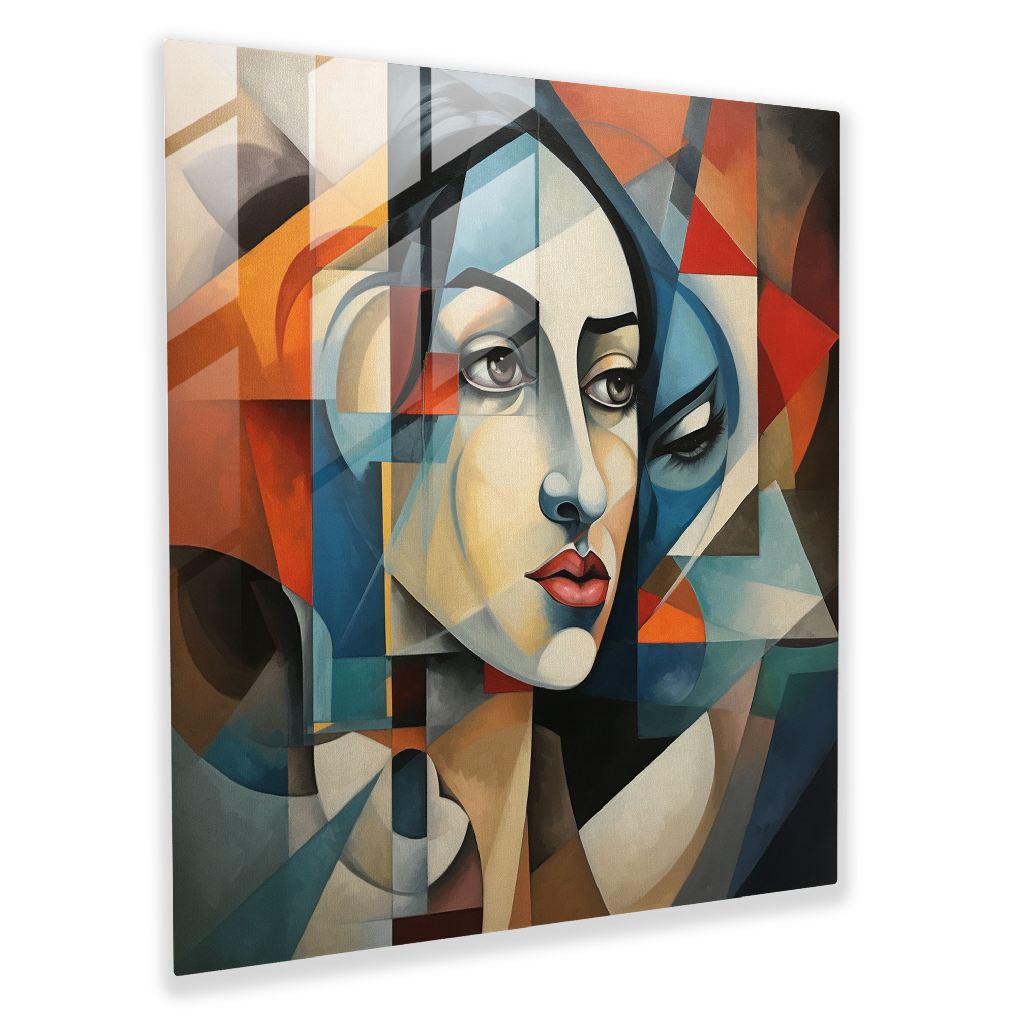 Perspective Fragments Glass Print - Portrait, Fragmented Portrait, Home Decoration, Portrait