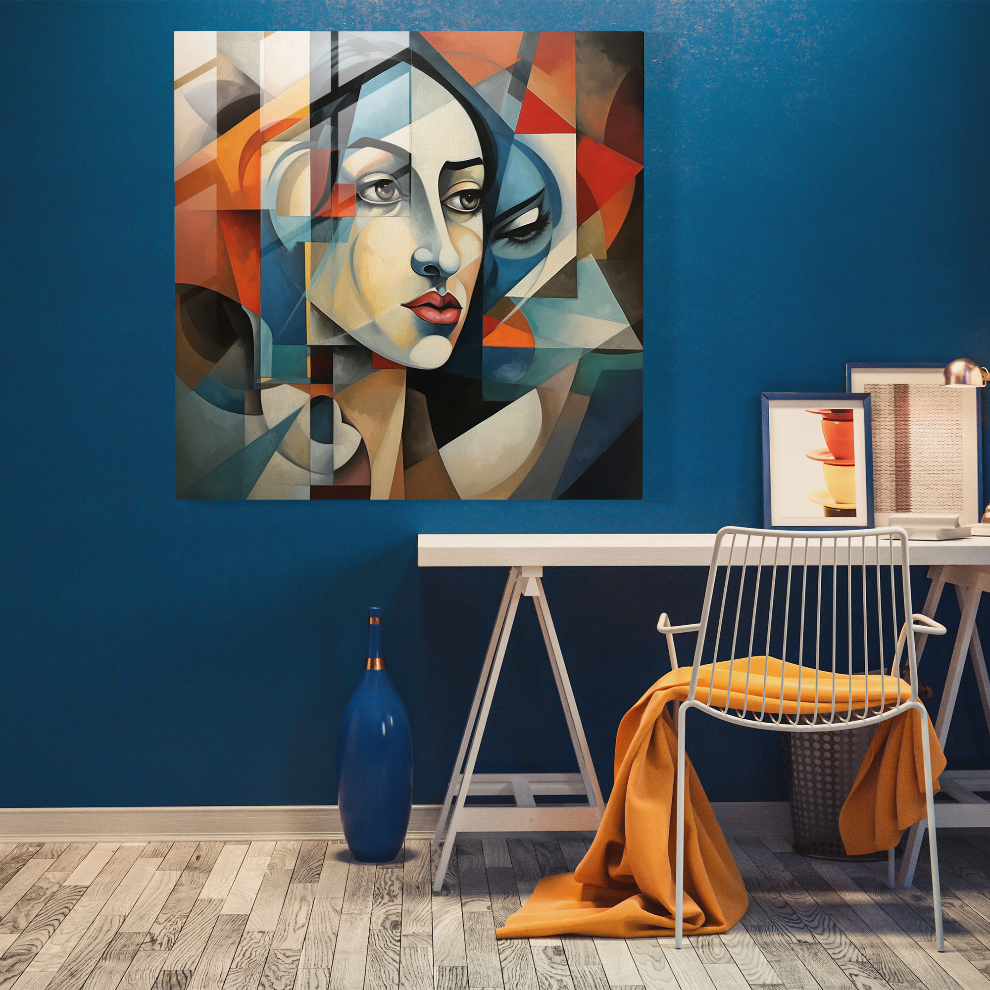 Perspective Fragments Glass Print - Portrait, Fragmented Portrait, Home Decoration, Portrait