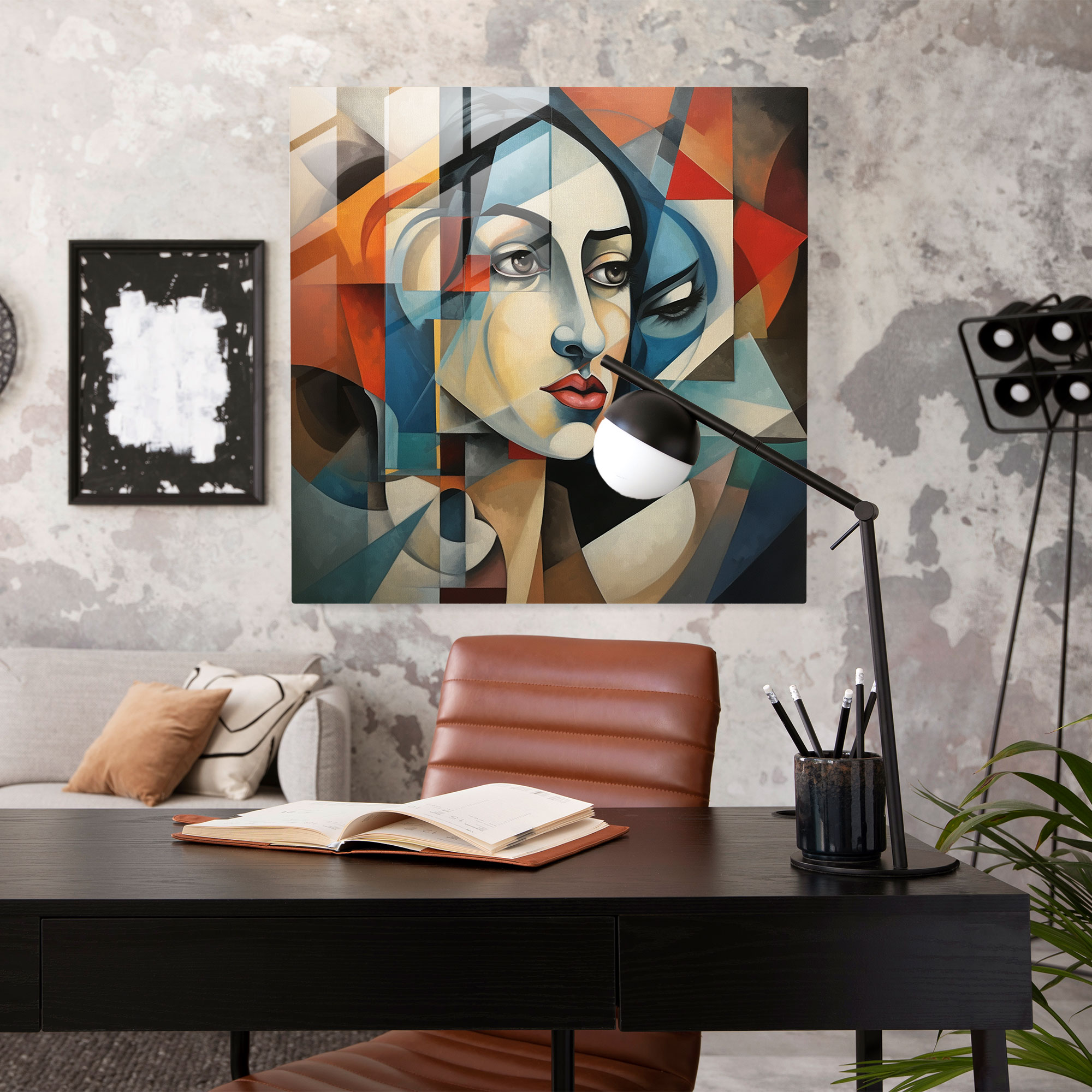 Perspective Fragments Glass Print - Portrait, Fragmented Portrait, Home Decoration, Portrait