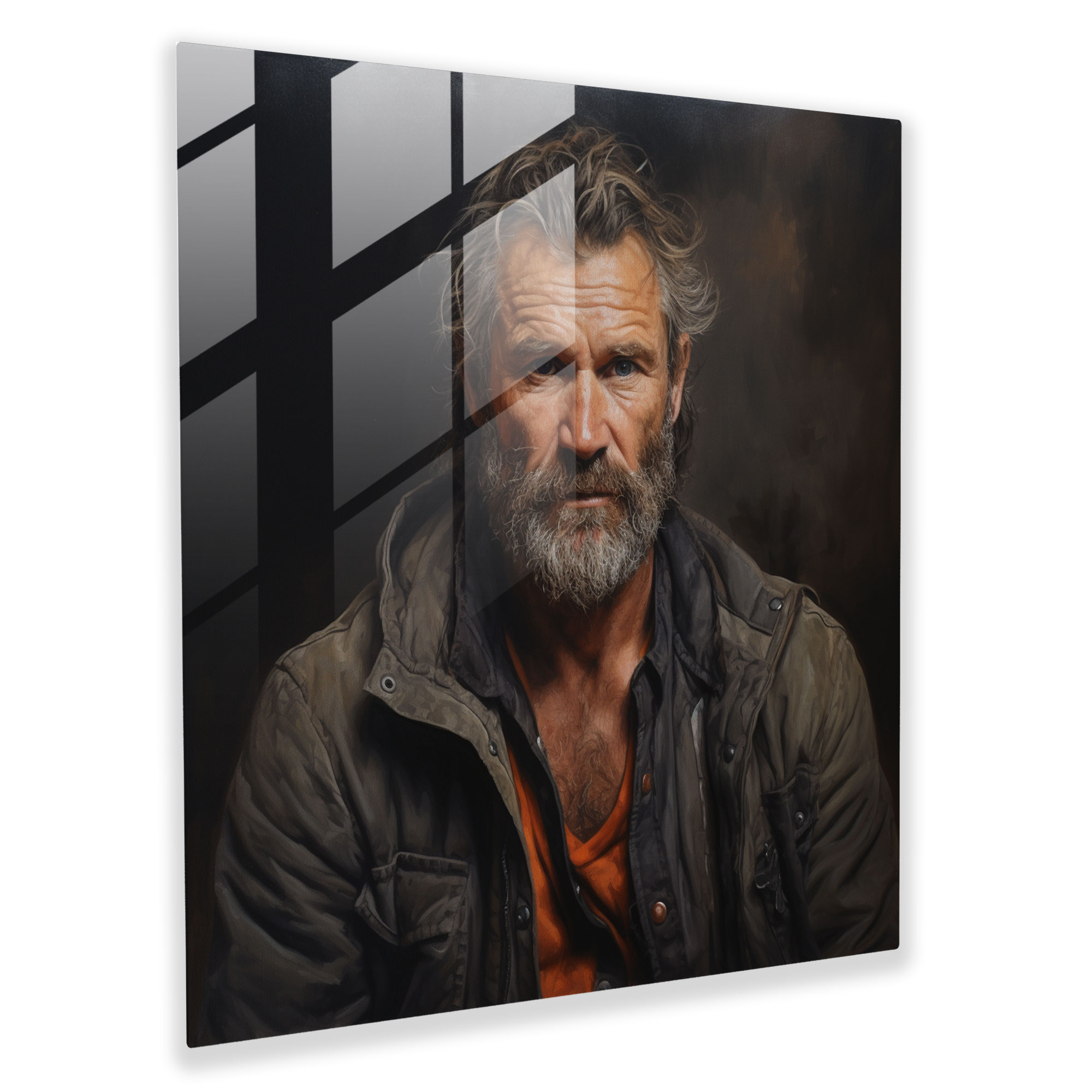 Lifelike Portrait Glass Print - Portrait, Realistic Oil Painting, Glass Wall Art, Glass Art