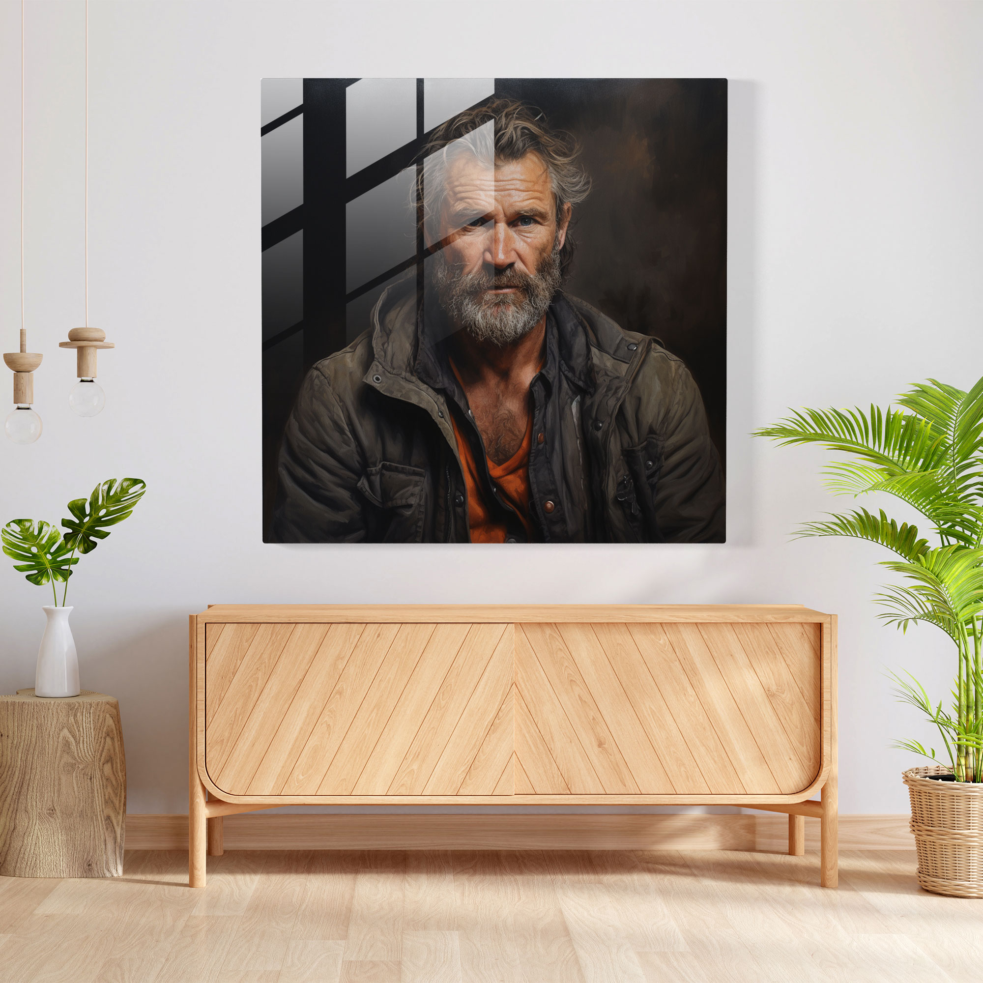 Lifelike Portrait Glass Print - Portrait, Realistic Oil Painting, Glass Wall Art, Glass Art