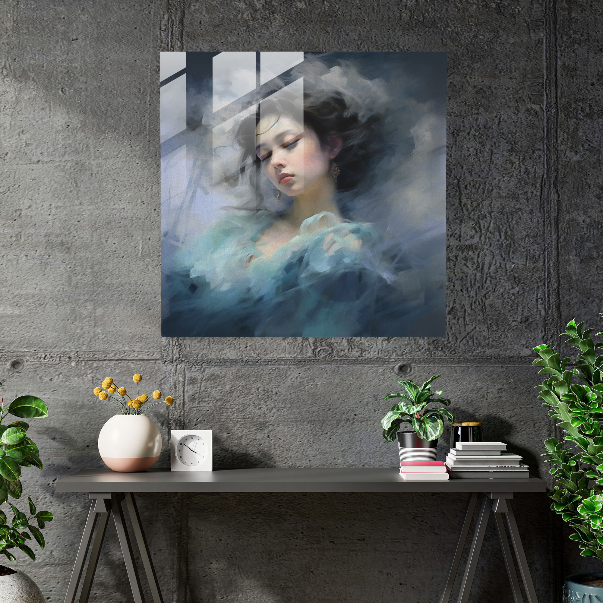 Ethereal Impressions Glass Print - Portrait, Glass Print, Soft Brushstrokes, Portrait