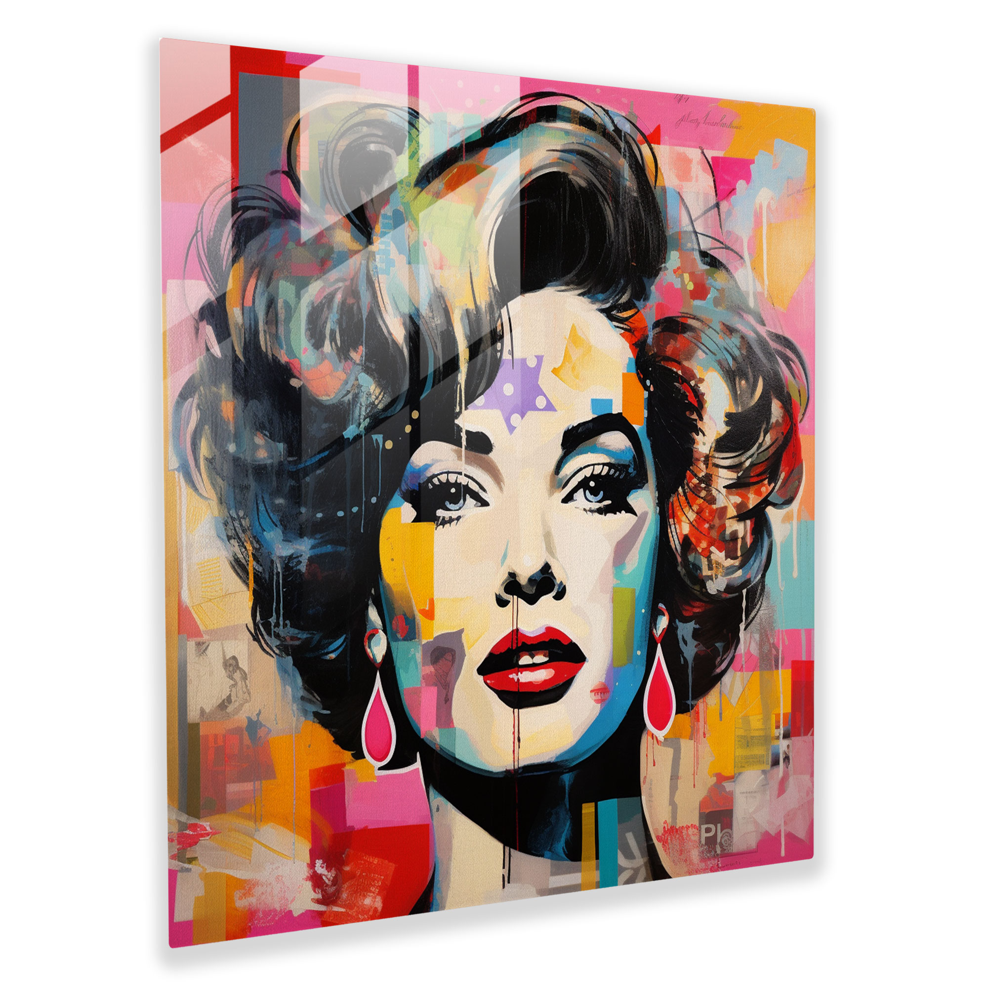 Pop Art Glass Print - Vibrant Portrait Of A Music Icon - Portrait, Glass Wall Art, Portrait, Glass Art