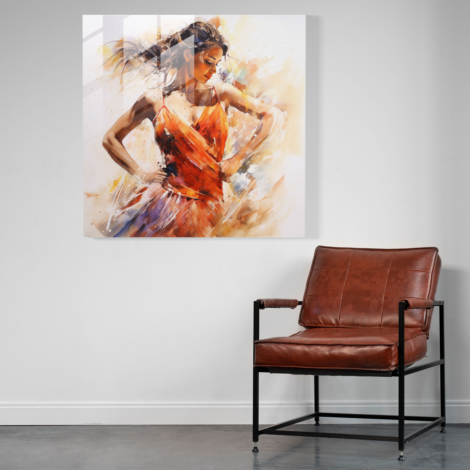 Expressionist Glass Print - Emotive Portrait Of A Dancer - Portrait, Emotive, Movement, Portrait