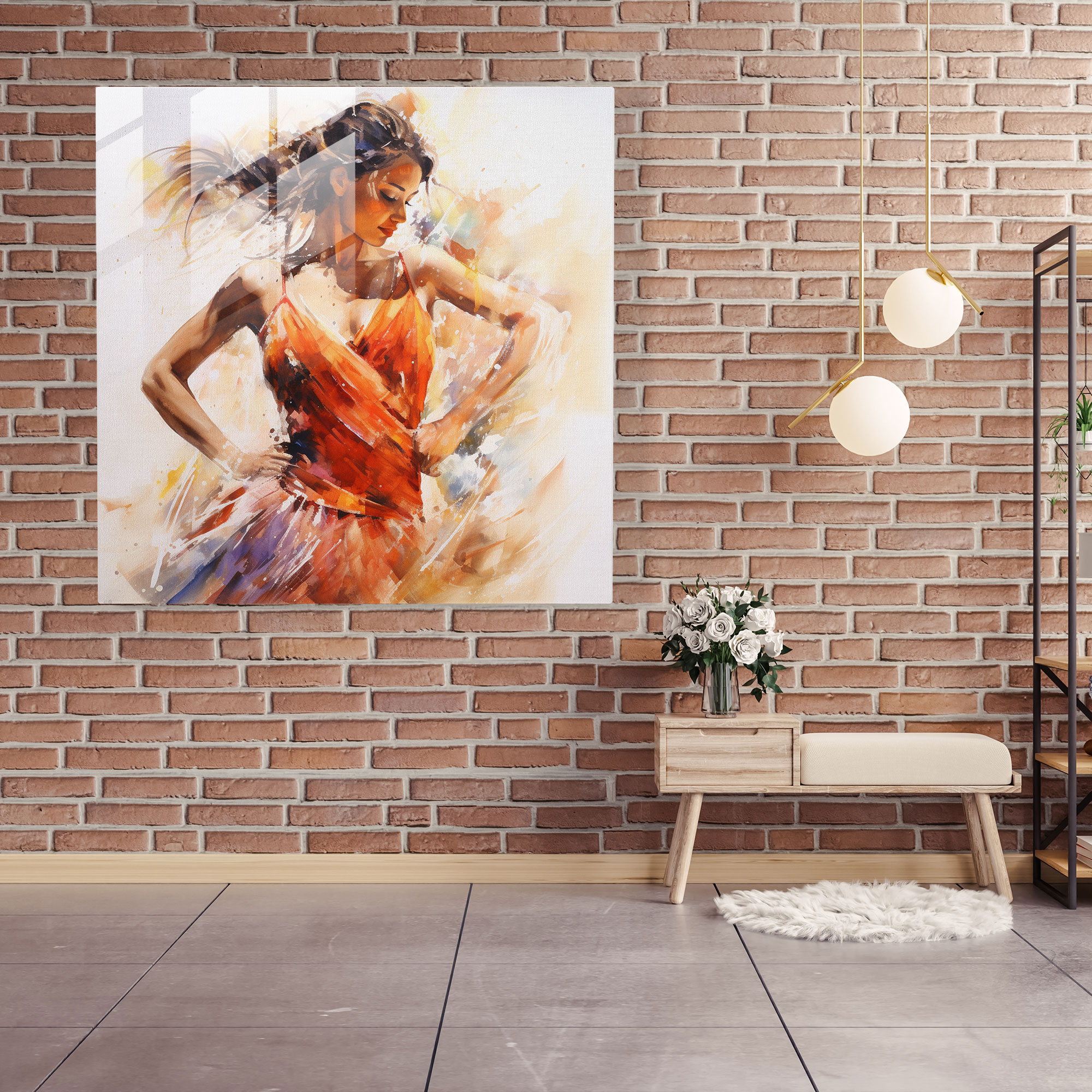 Expressionist Glass Print - Emotive Portrait Of A Dancer - Portrait, Emotive, Movement, Portrait