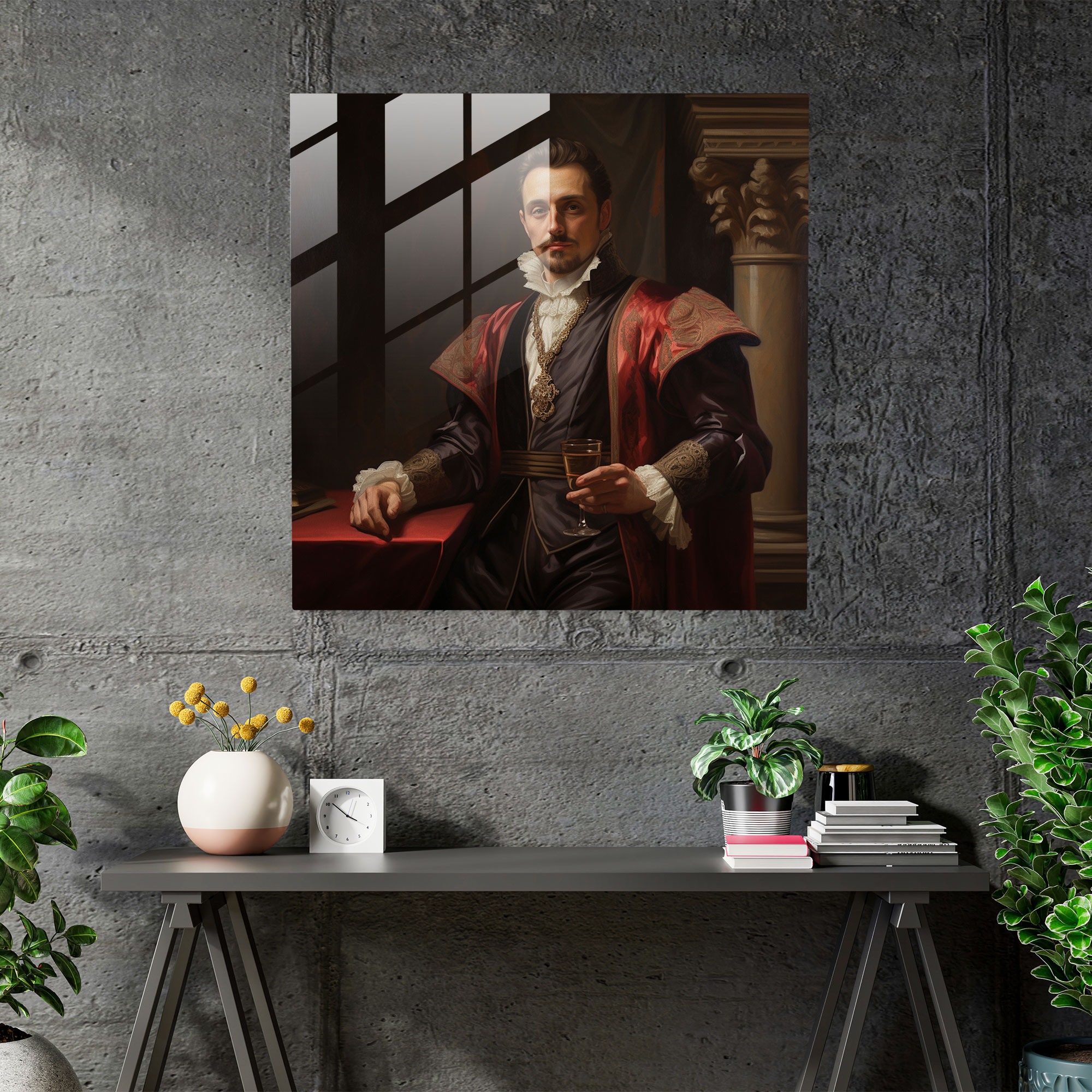 Elegant Noble Glass Print - Portrait, Sophistication, Home Decoration, Glass Print