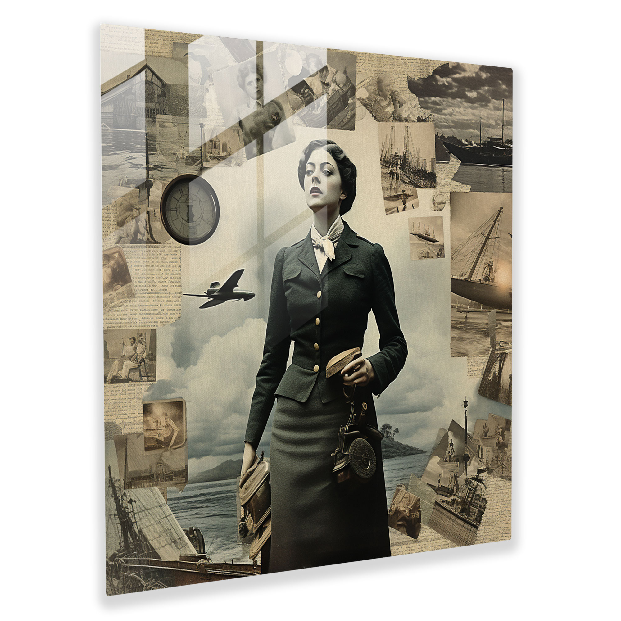 Timeless Collage Glass Print - Portrait, Wall Decoration, Glass Print, Home Decoration