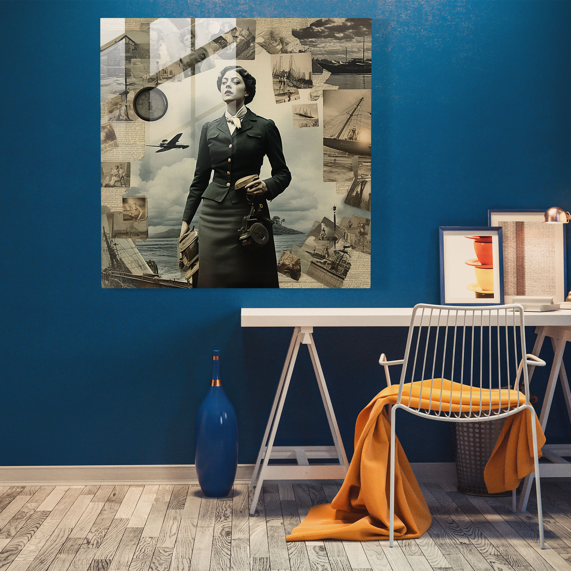 Timeless Collage Glass Print - Portrait, Wall Decoration, Glass Print, Home Decoration