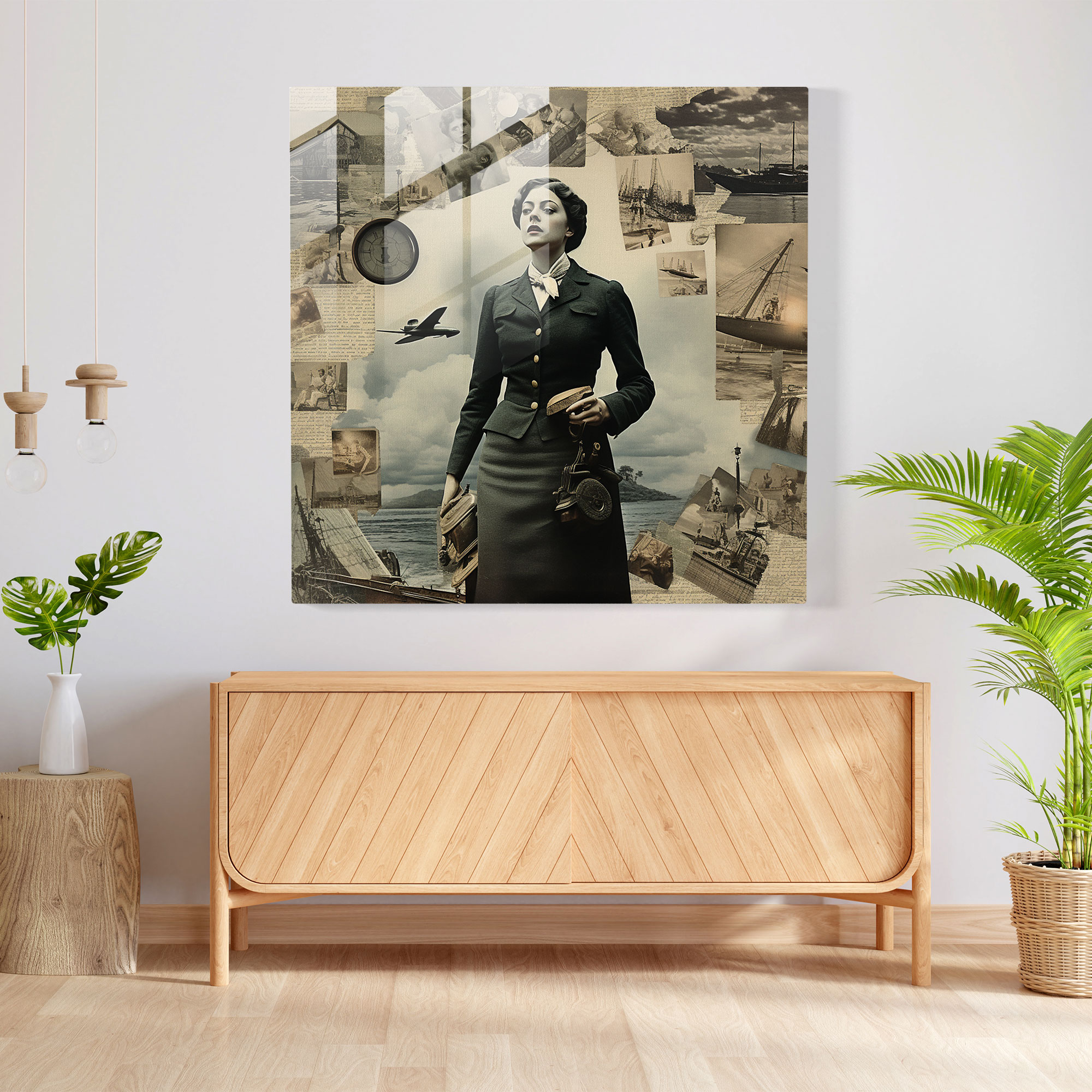 Timeless Collage Glass Print - Portrait, Wall Decoration, Glass Print, Home Decoration